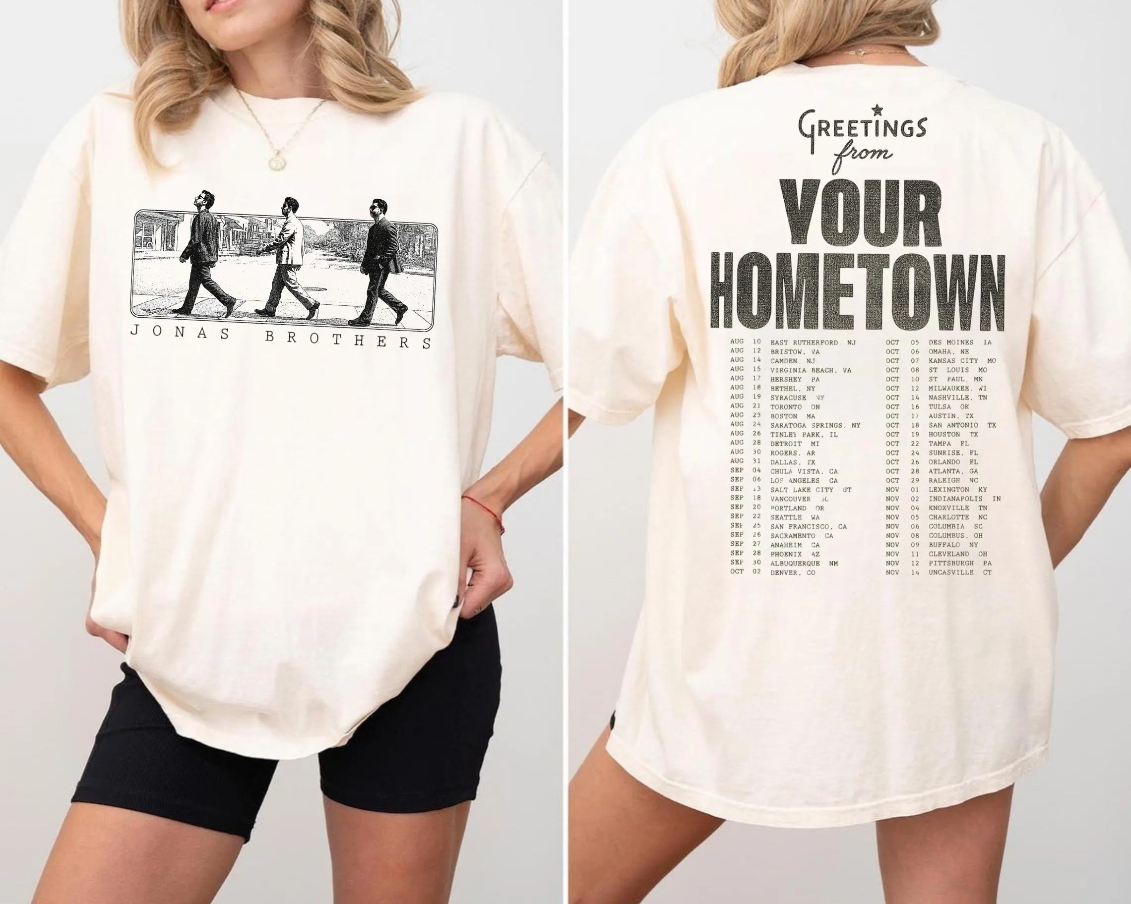 Jonas Brothers Greetings From Hometown Tour 2025 Shirt Retro 90S Concert Shirt