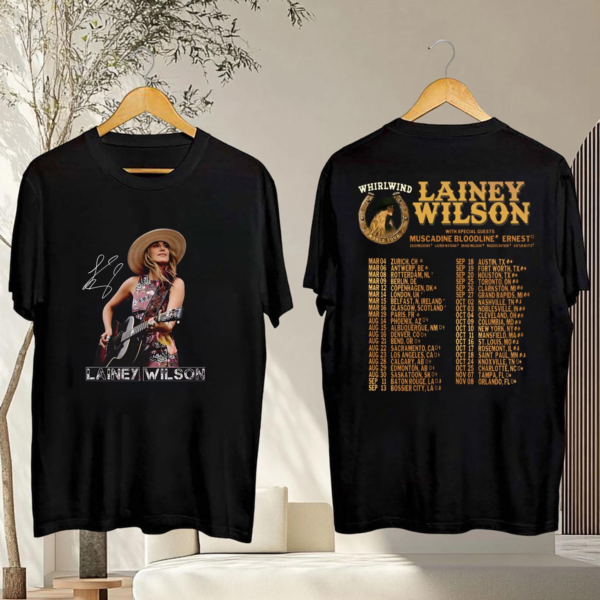 Lainey Wilson Whirlwind World Tour 2025 Shirt Country Music Concert Fan Shirt