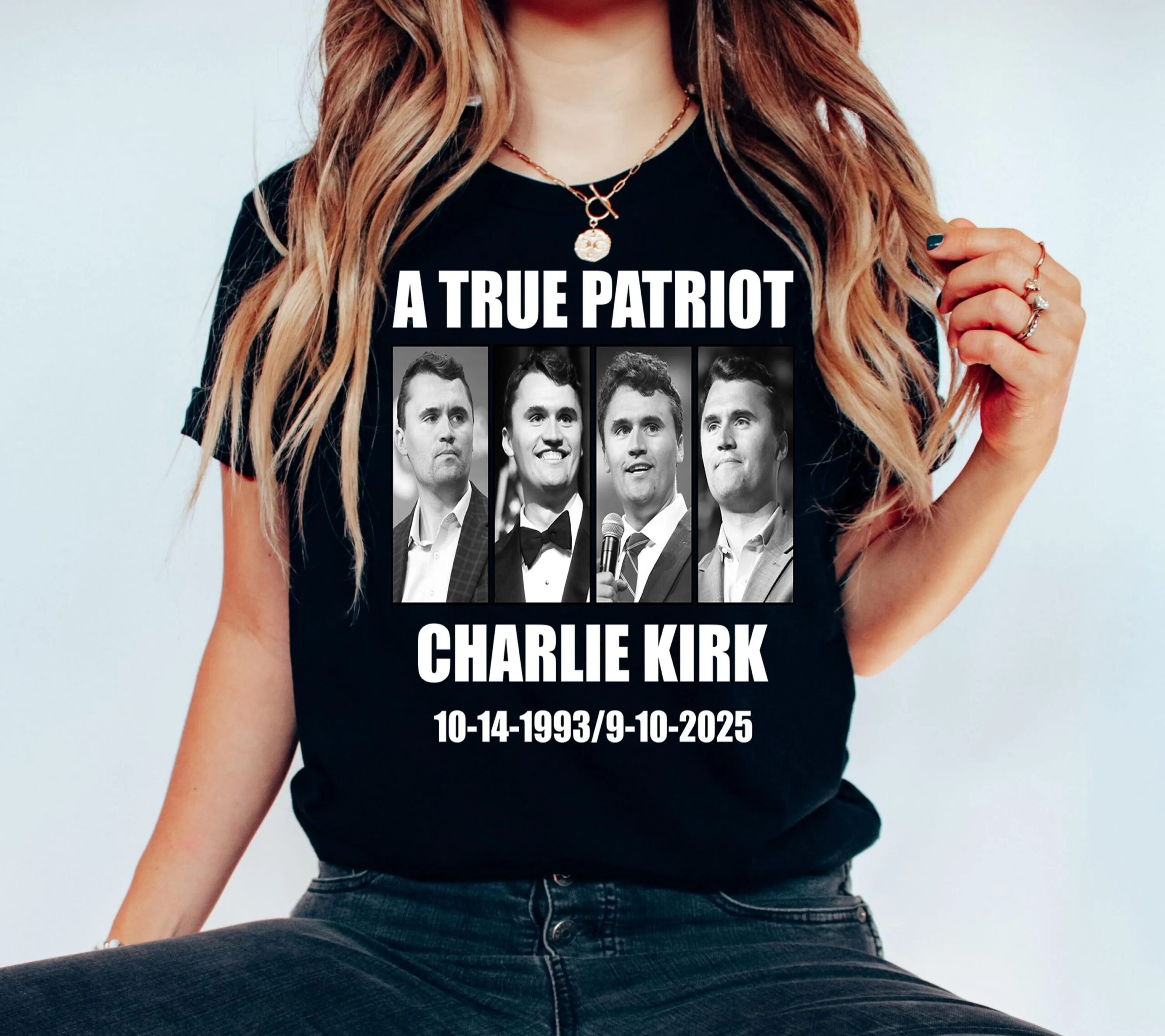 Charlie Kirk Tribute Shirt Rip Memorial Patriotic Republican Shirt