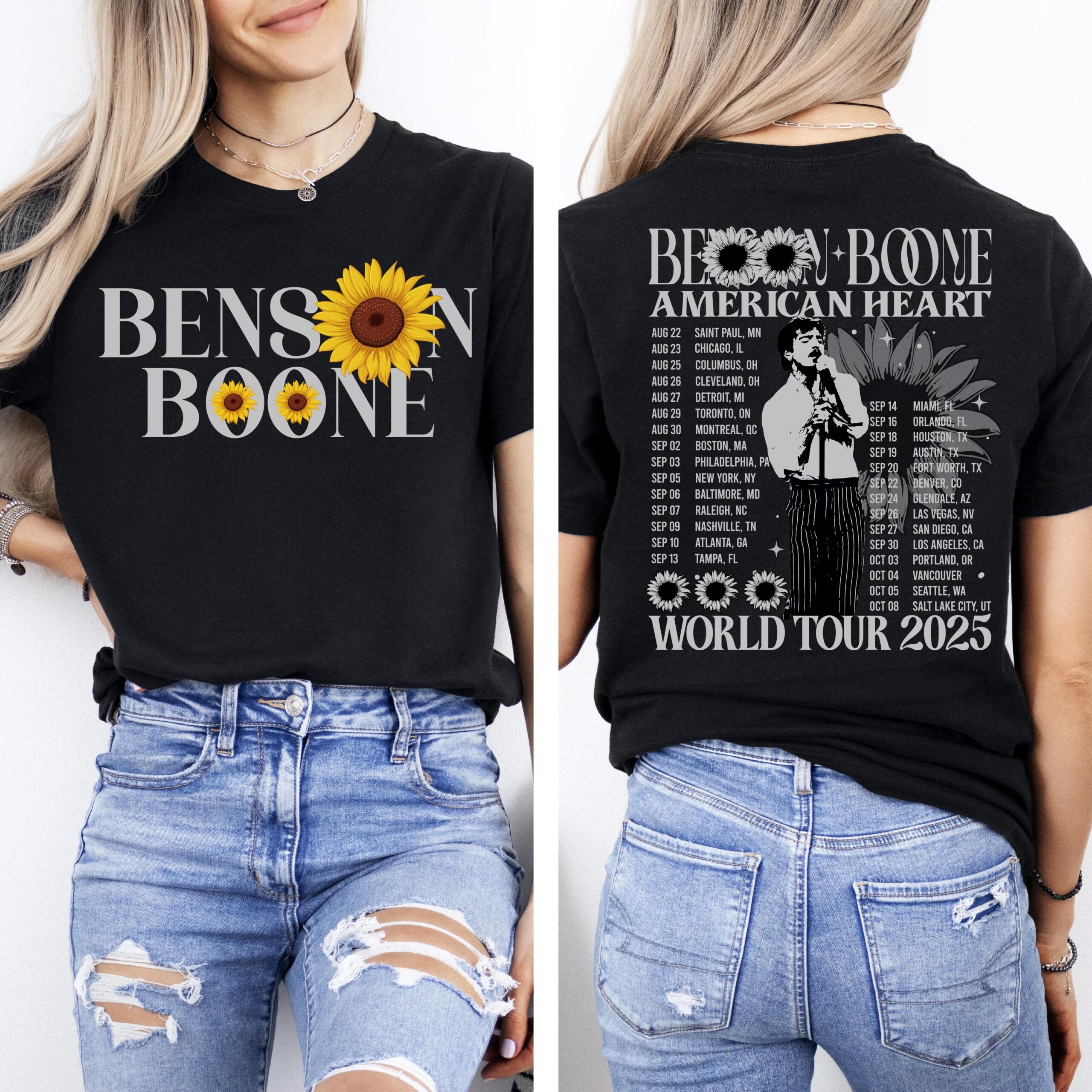 Benson Boone American Hearts Tour 2025 Shirt American Music Concert Merch Shirt