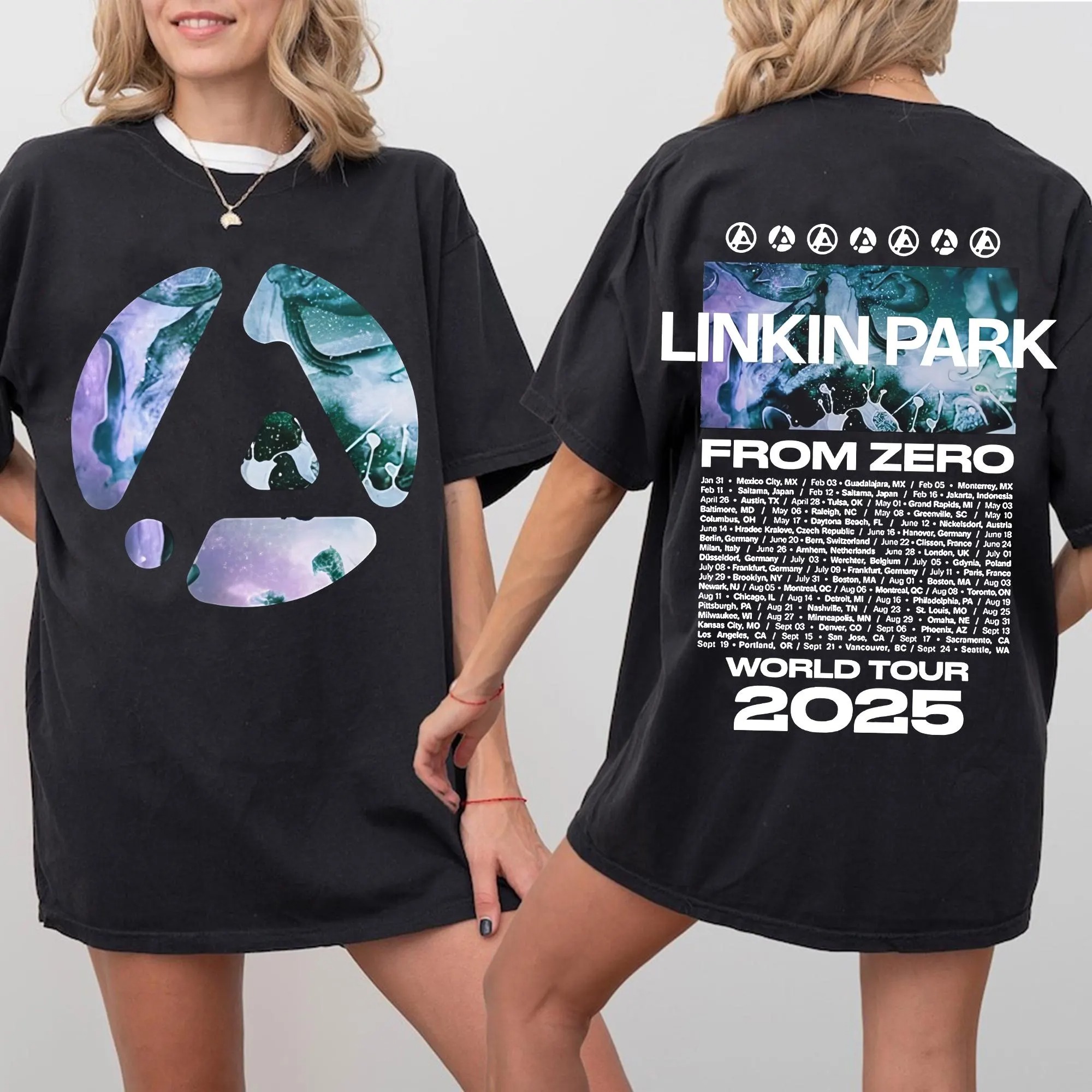 Linkin Park Tour 2025 Shirt From Zero World Concert Dates Fan Merch Shirt