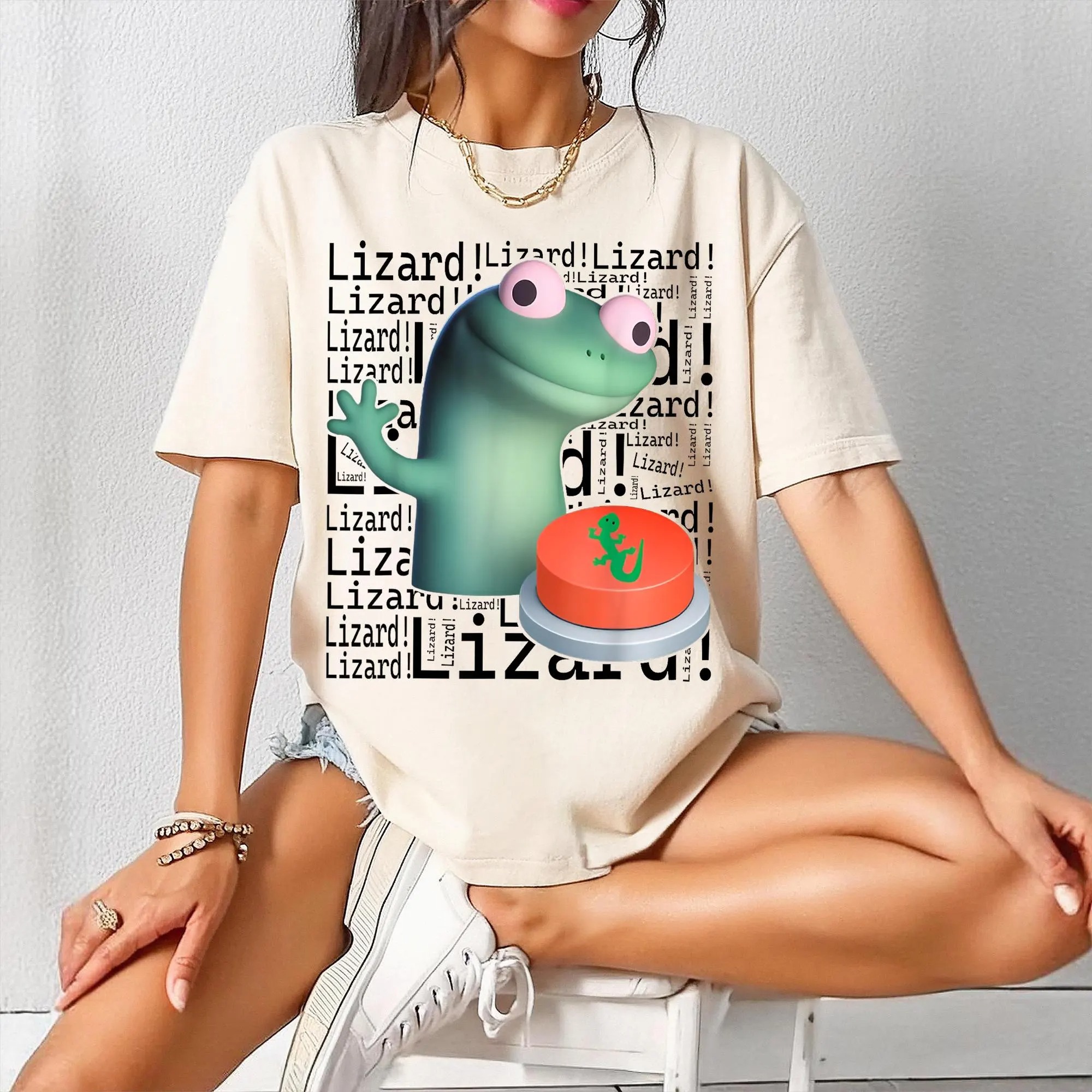 Funny Lizard Meme Shirt Tiktok Viral Vintage Y2K Shirt Unisex