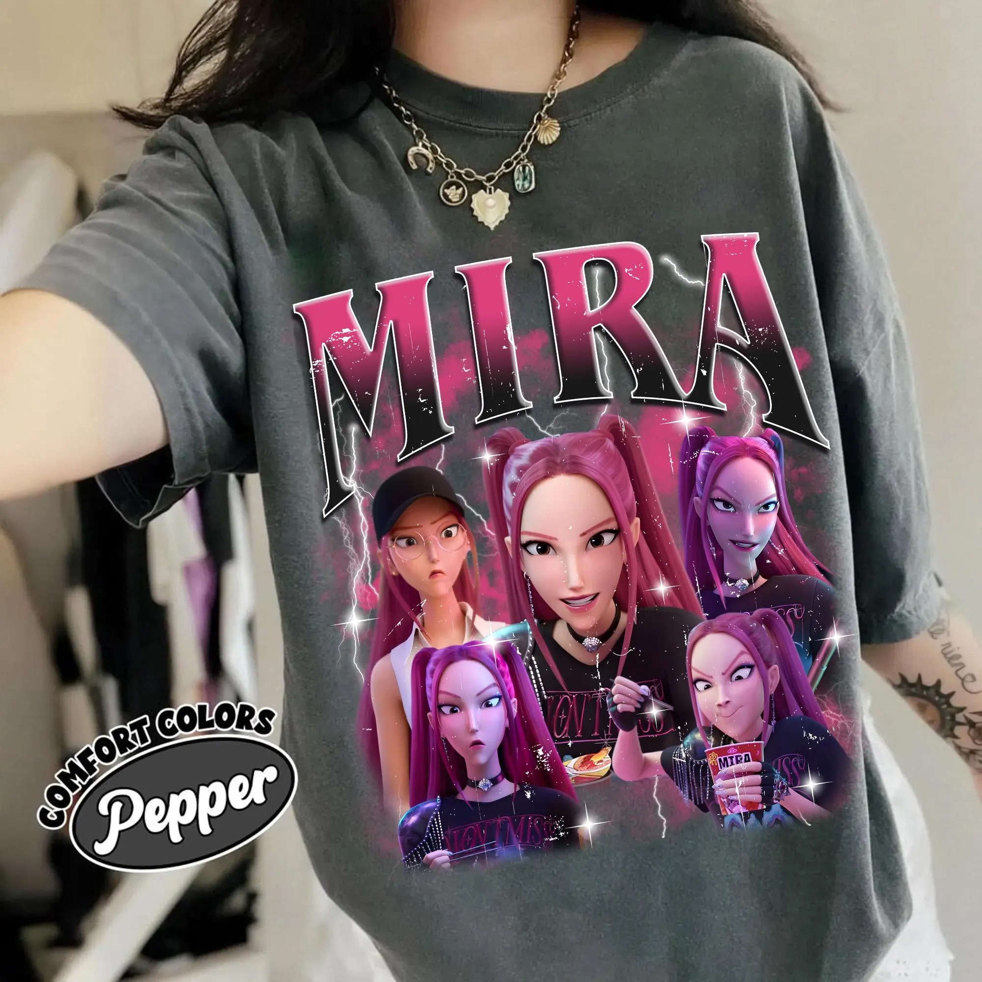 Mira Girl Dinner Shirt Demon Hunters Bootleg Kpop Fan Shirt