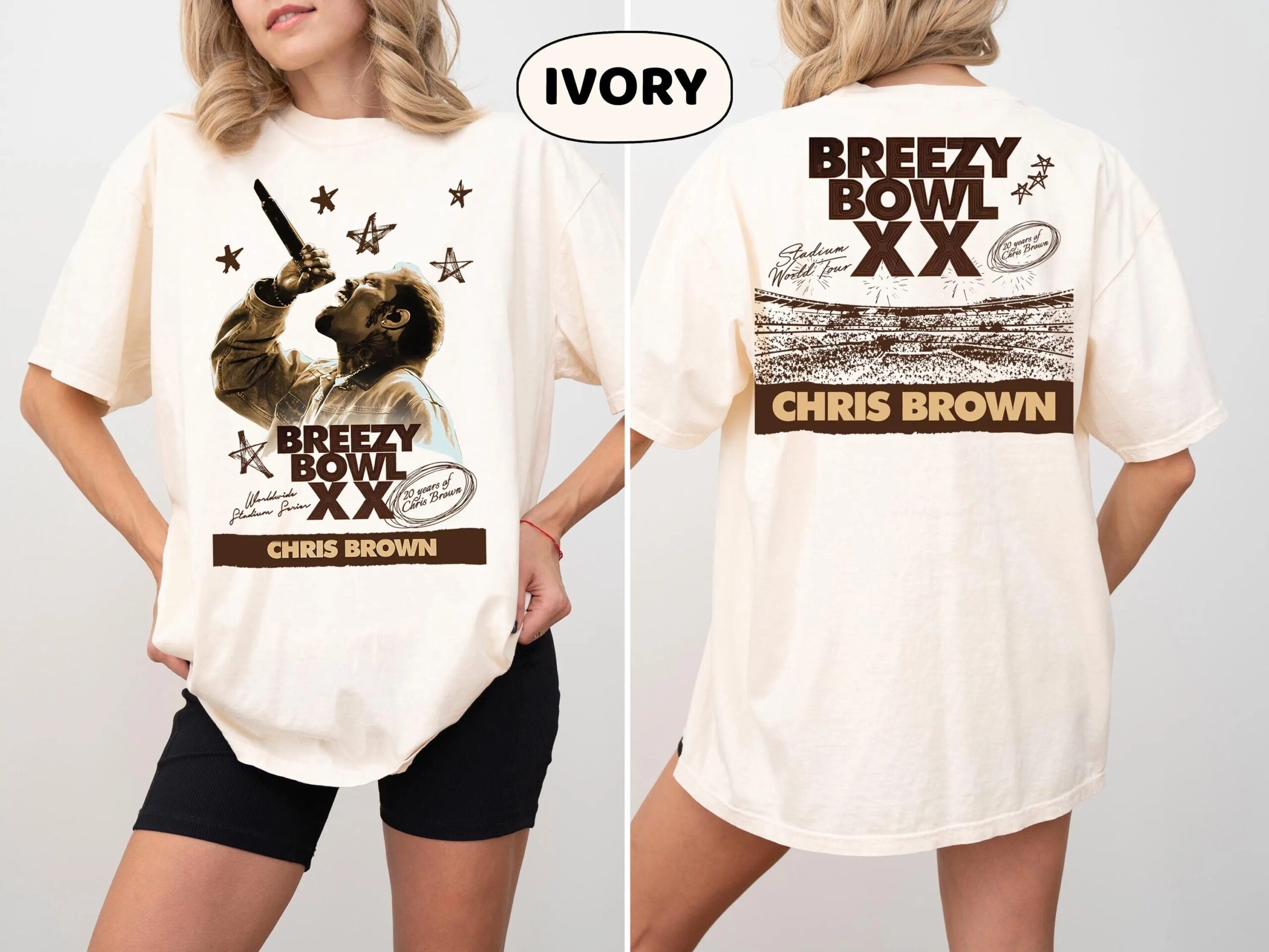 Chris Brown Breezy Bowl Xx Tour 2025 Shirt Retro Album Shirt