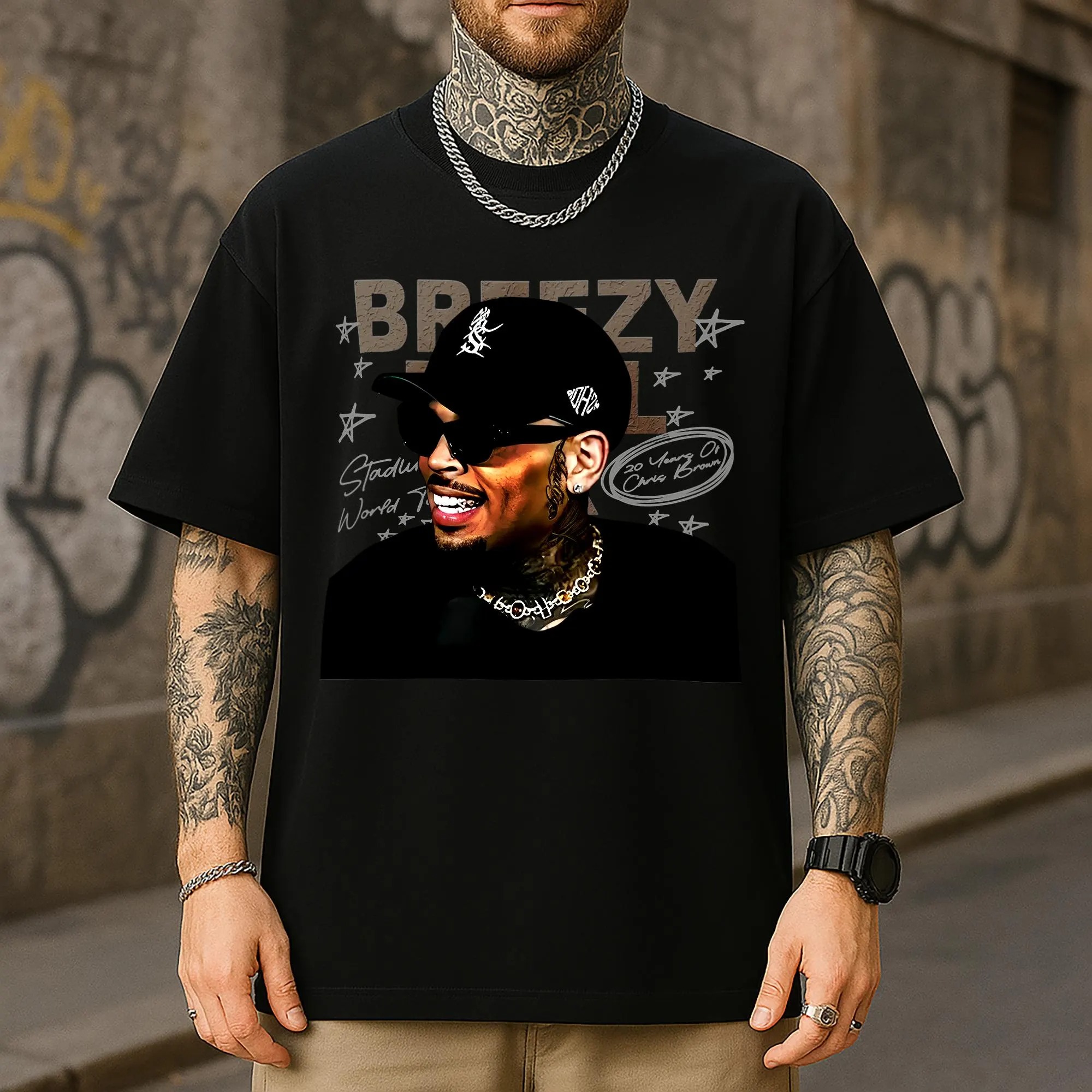 Chris Brown Breezy Bowl Xx Tour 2025 Shirt Vintage Concert Fan Gift Shirt