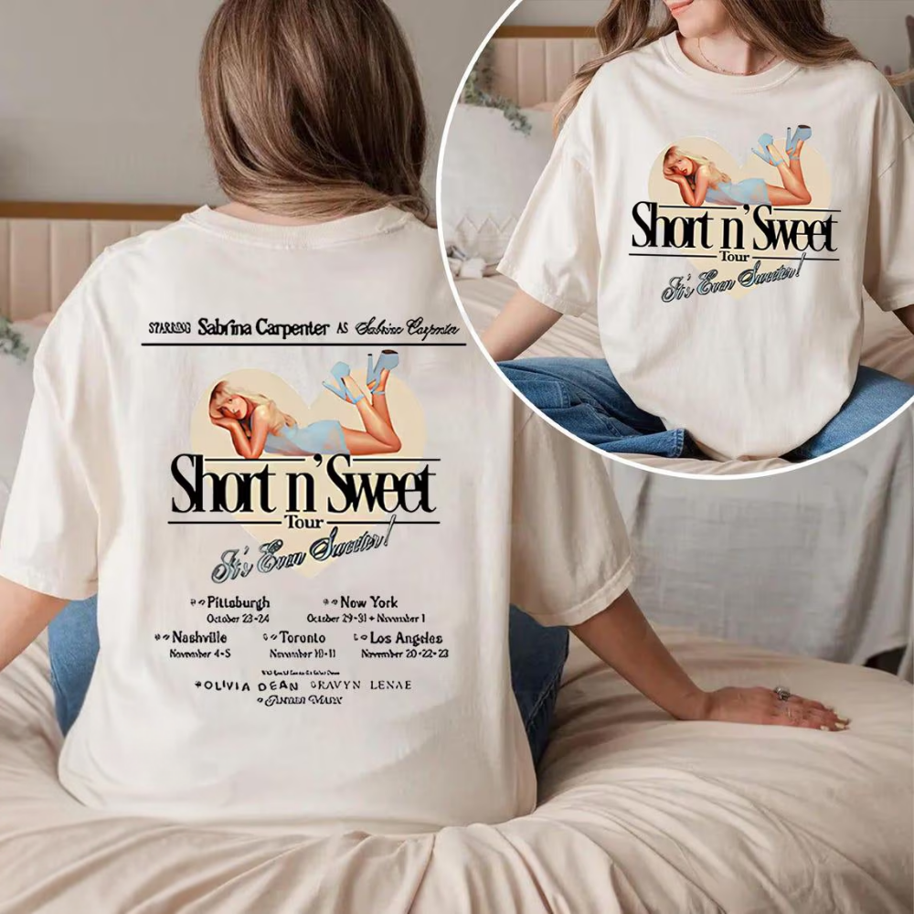Sabrina Carpenter Short N Sweet Tour 2025 T-Shirt, Sabrina Carpenter Gift For Fan