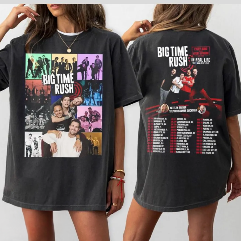 Big Time Rush Tour 2025 Shirt Retro Band Concert Two Sided Y2K Vintage Shirt