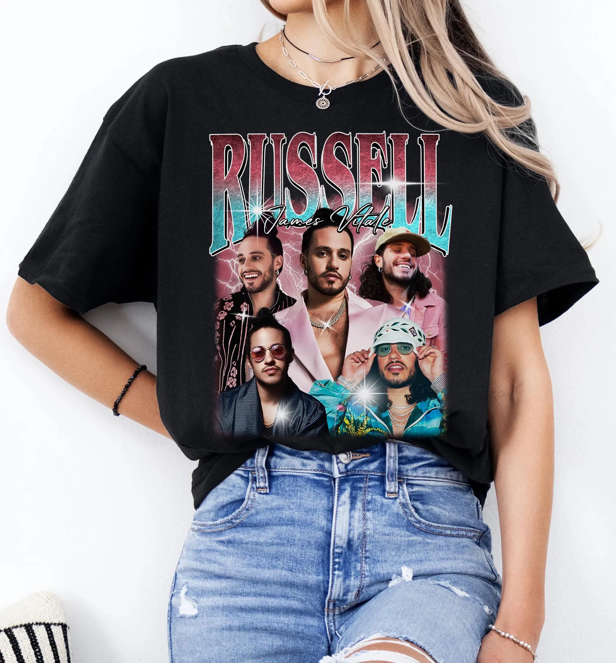 Russ Vintage Rap T-Shirt Retro Hip Hop Shirt 90S Style Fan Top