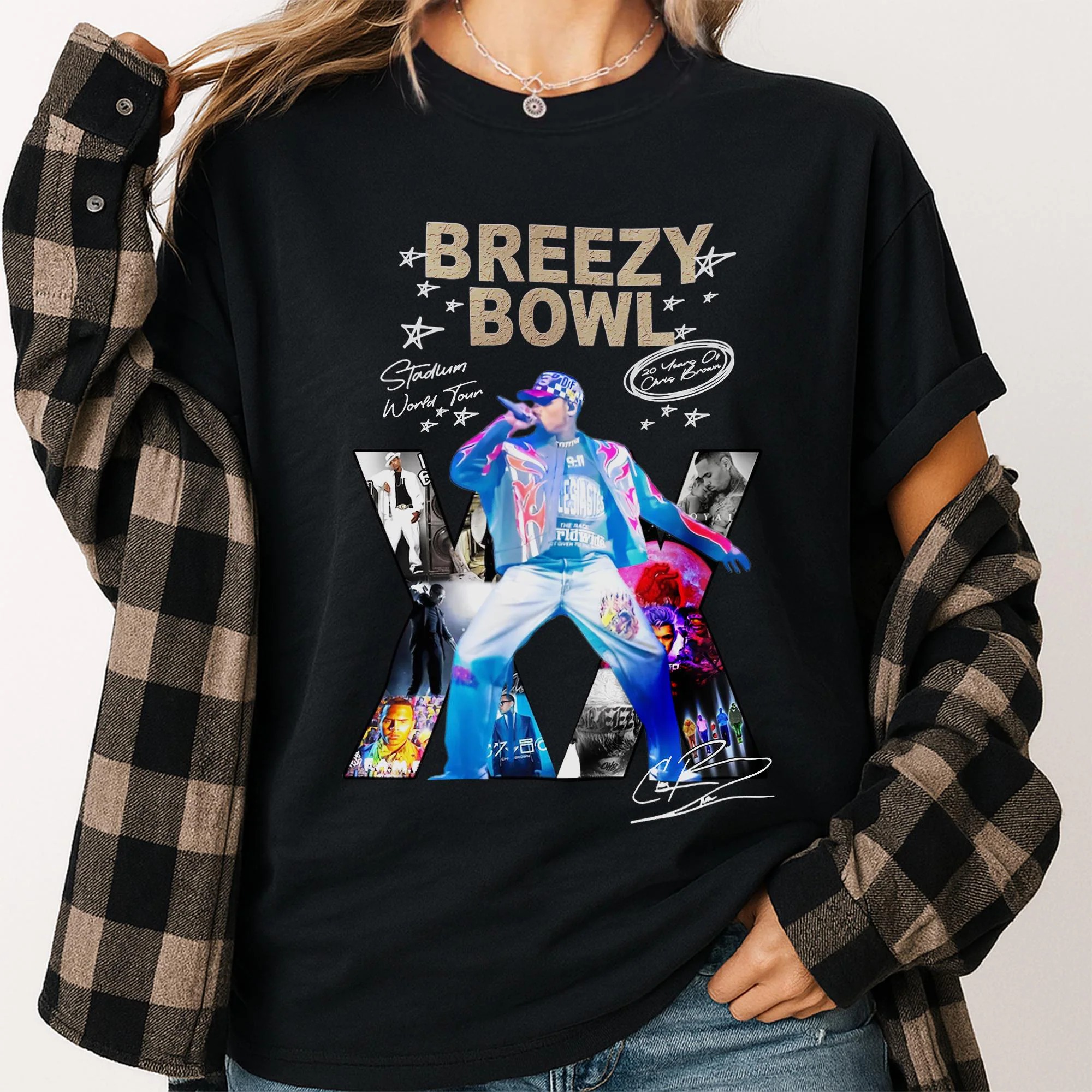 Chris Brown Breezy Bowl Xx Tour 2025 Shirt Retro Concert Graphic Vintage Music Shirt
