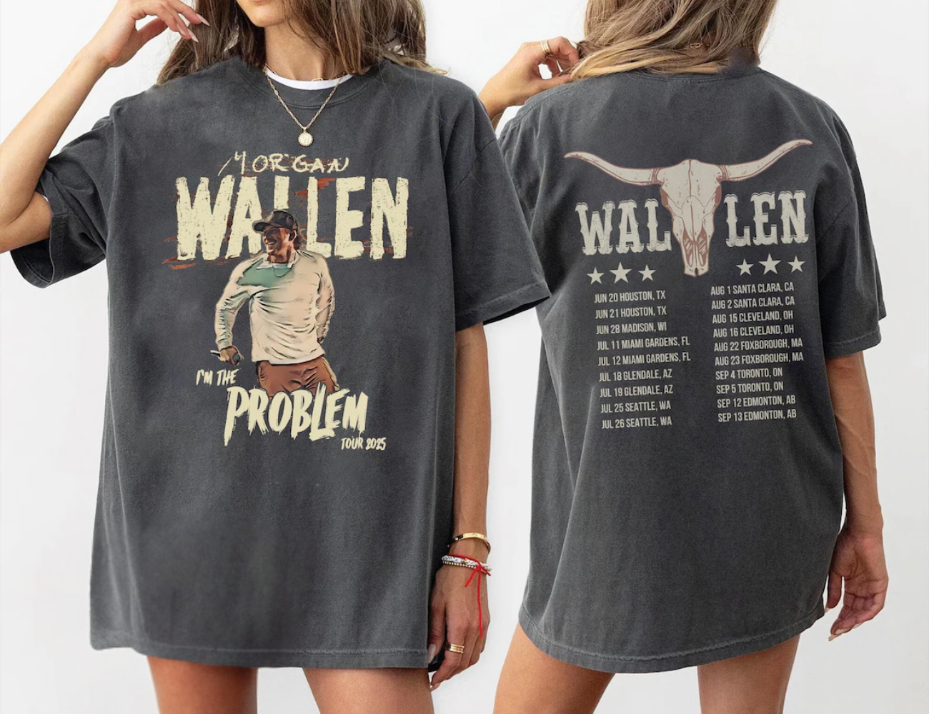 Morgan Wallen IM The Problem Tour 2025 Shirt Country Music Two Sided Concert Shirt