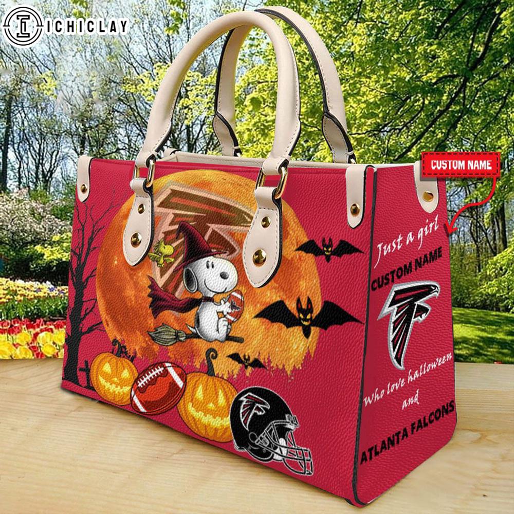 Atlanta Falcons Snoopy Witch Leather Handbag For Women