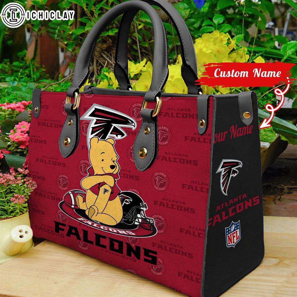 Atlanta Falcons Winnie The Pooh Premium Leather Handbag For Women