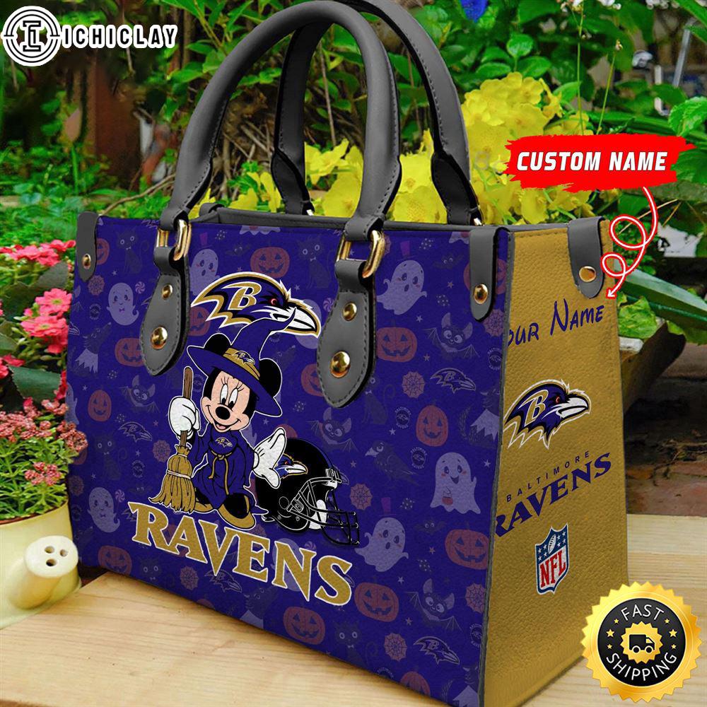Baltimore Ravens Mouse Halloween NFL Women Leather Handbag