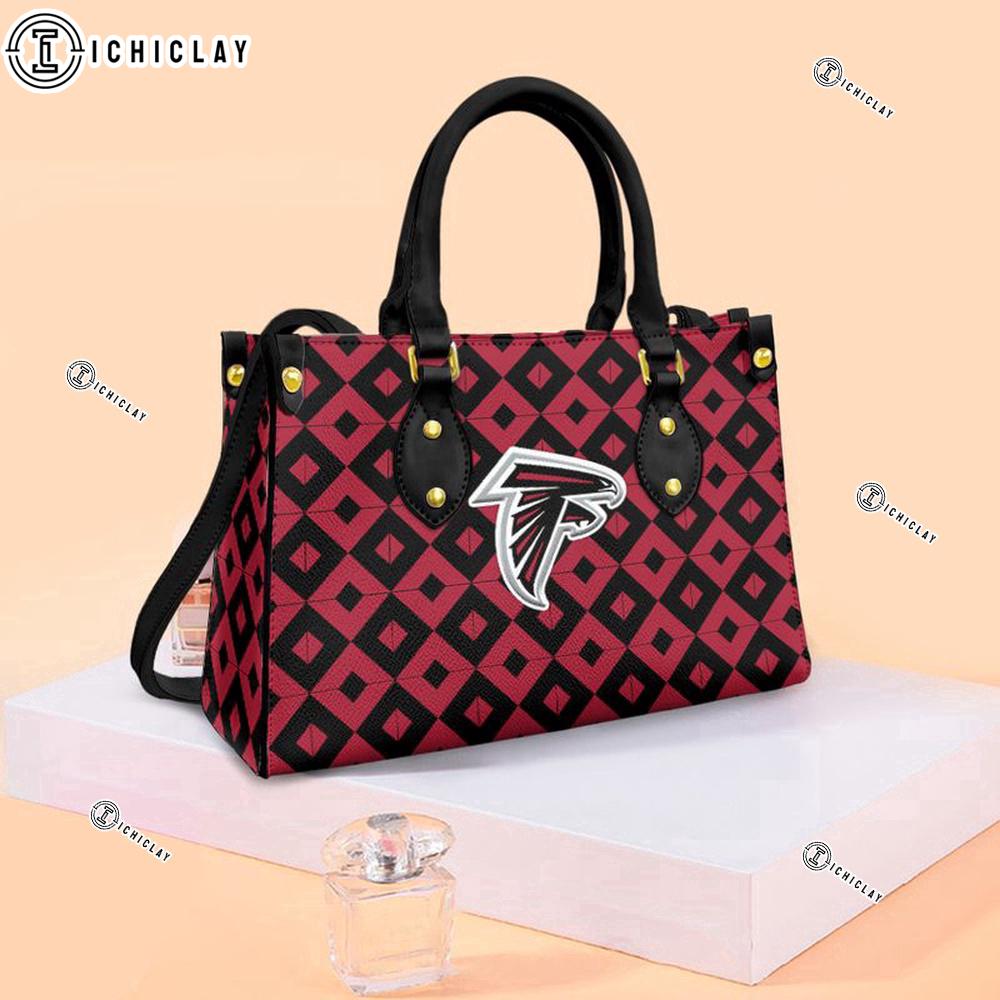 Atlanta Falcons Tile Pattern Premium Leather Handbag For Women