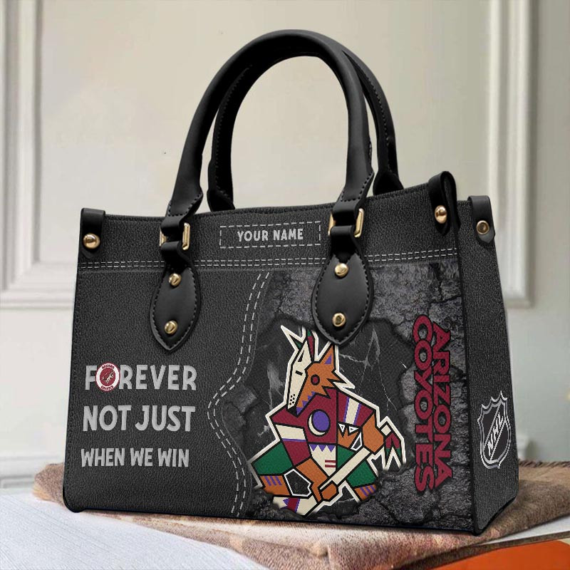Arizona Coyotes Not Just When We Win Women Leather Handbag