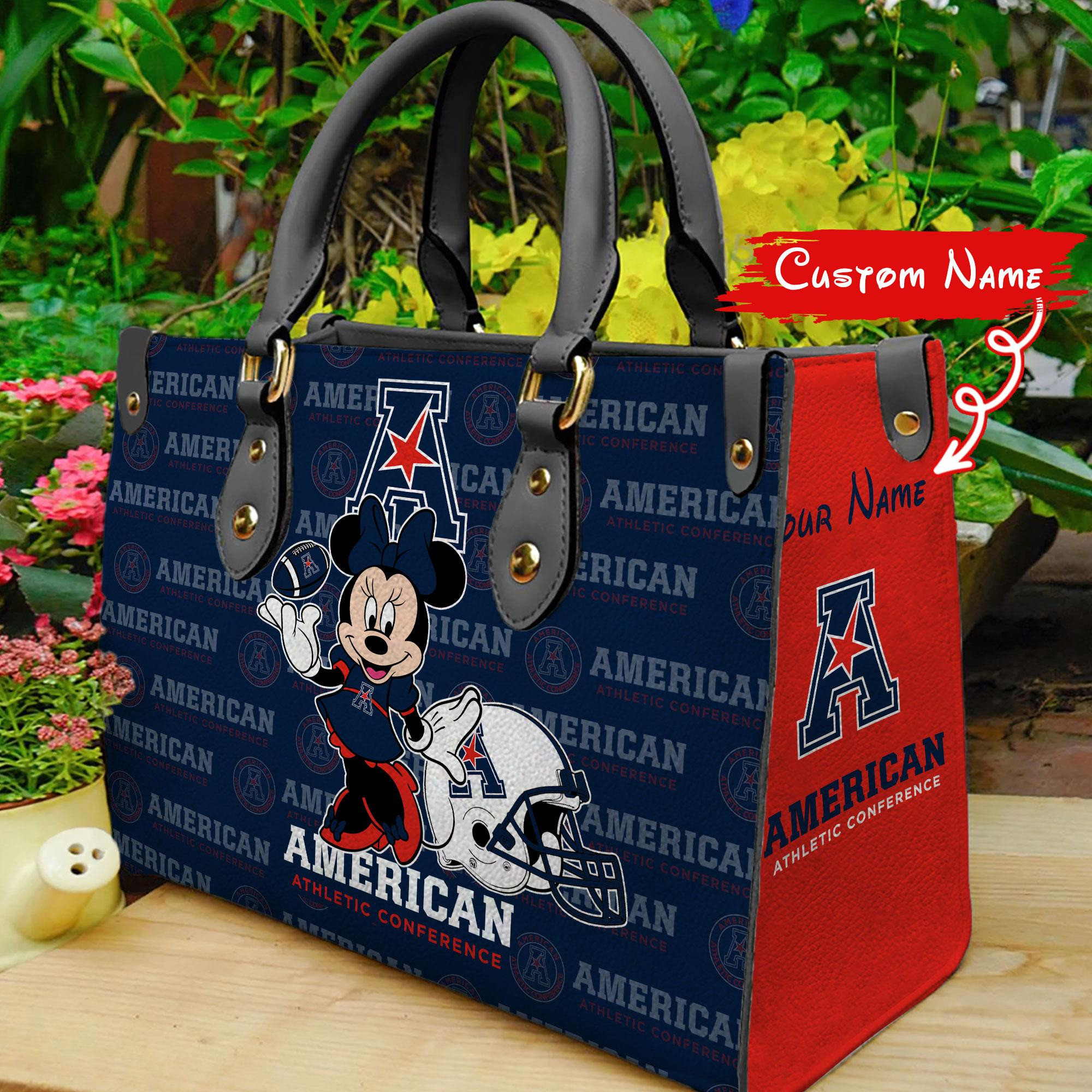American Athletic Conference Minnie Leather Handbag For Women