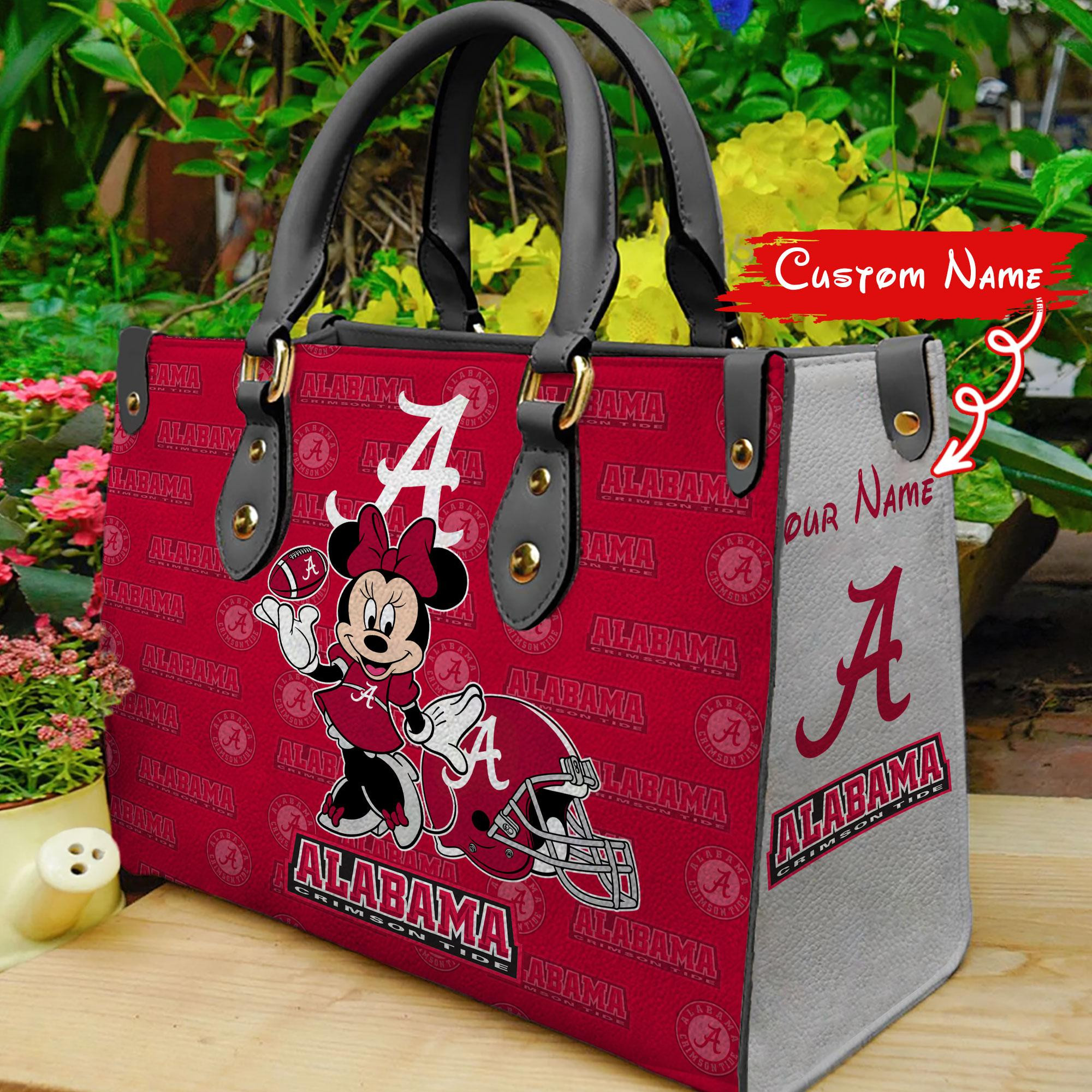 Alabama Crimson Tide Minnie Leather Handbag For Women