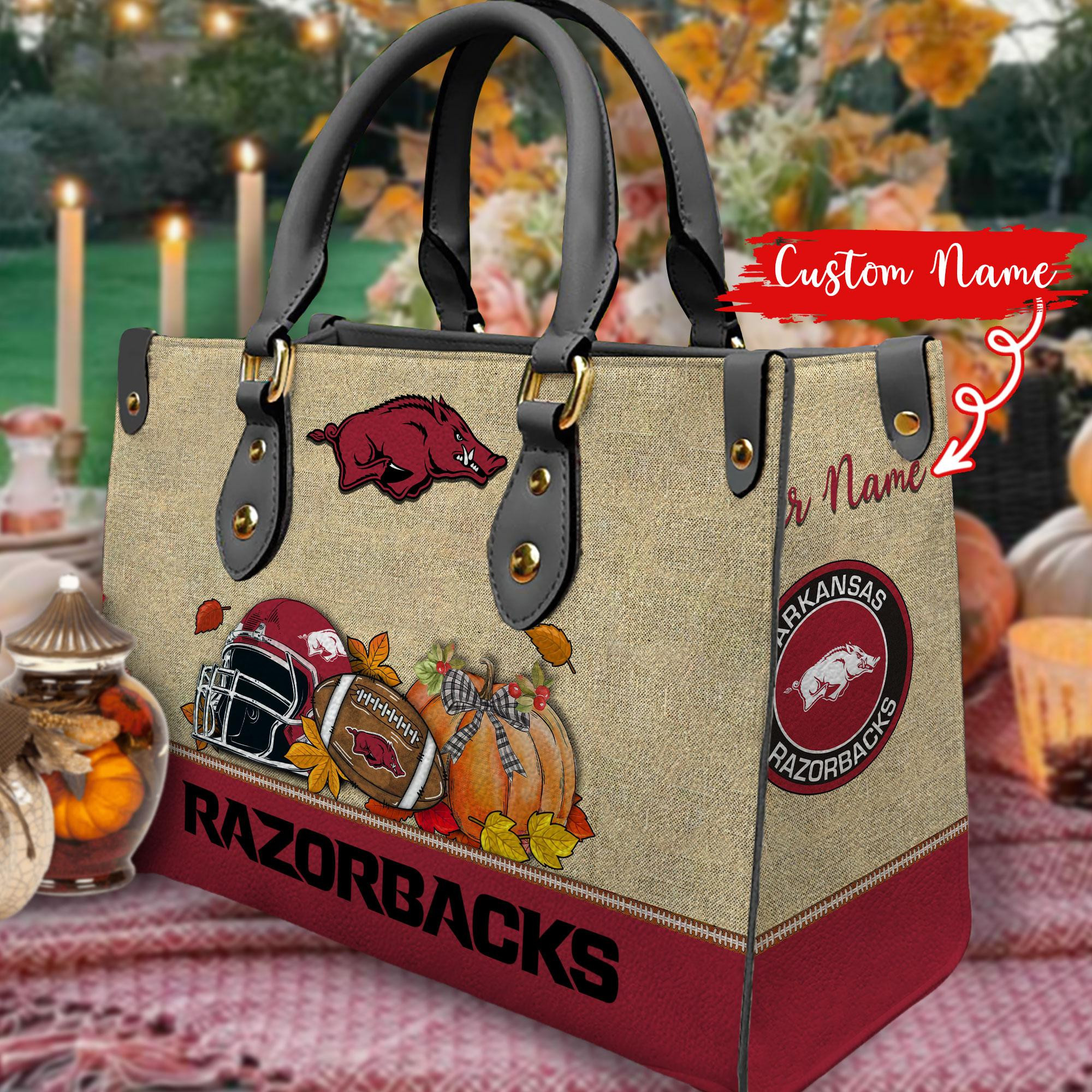 Arkansas Razorbacks Autumn 2025 Leather Handbag For Women