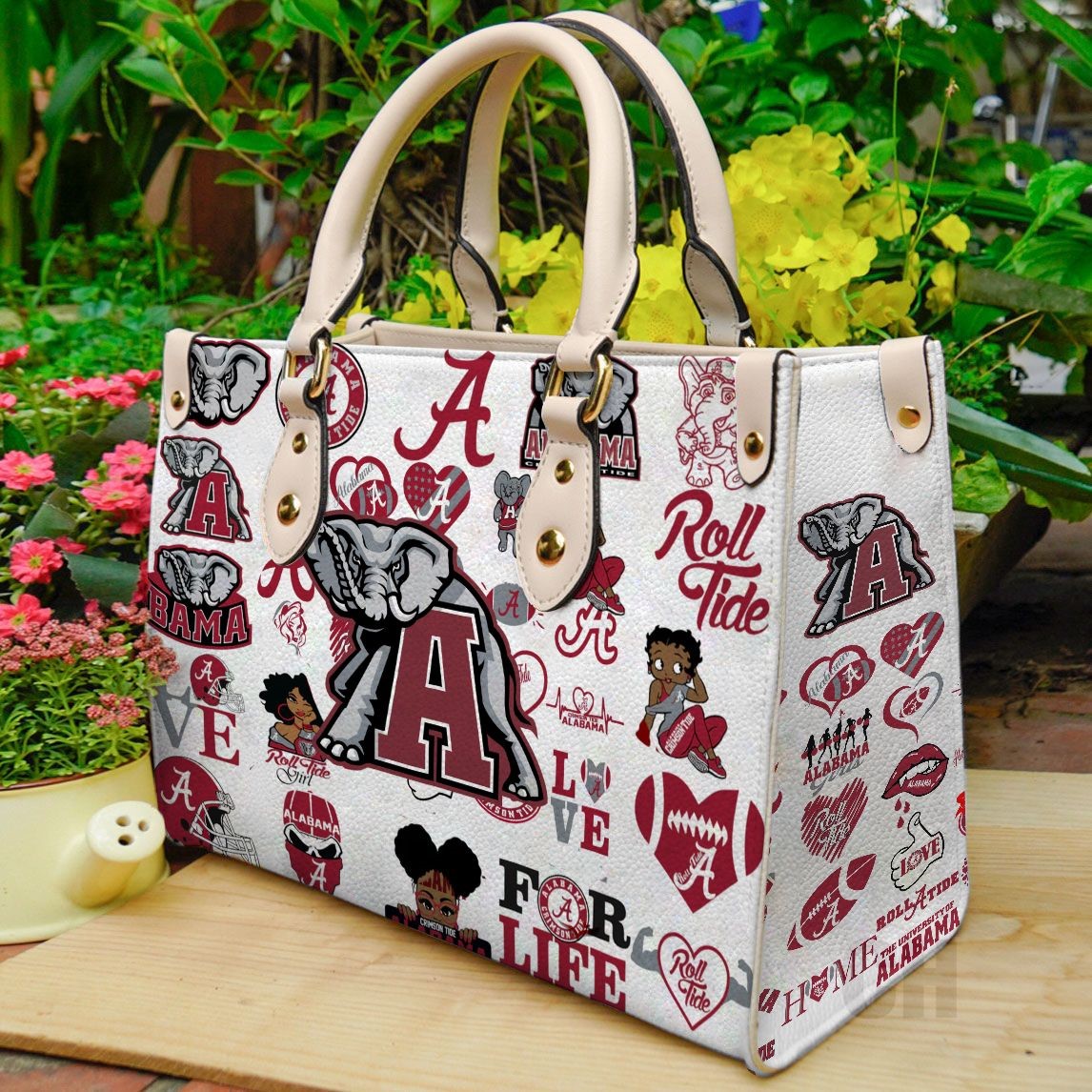 Alabama Crimson Tide Lover 2025 Women Leather Handbag
