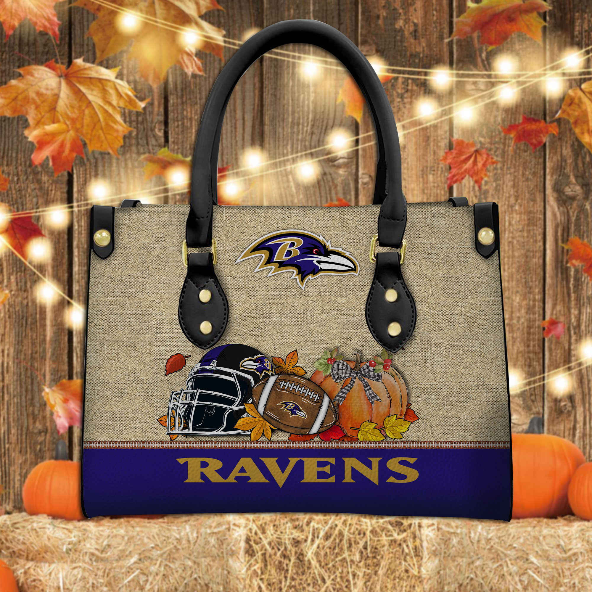 Baltimore Ravens Personalized 2025 Leather Handbag For Women