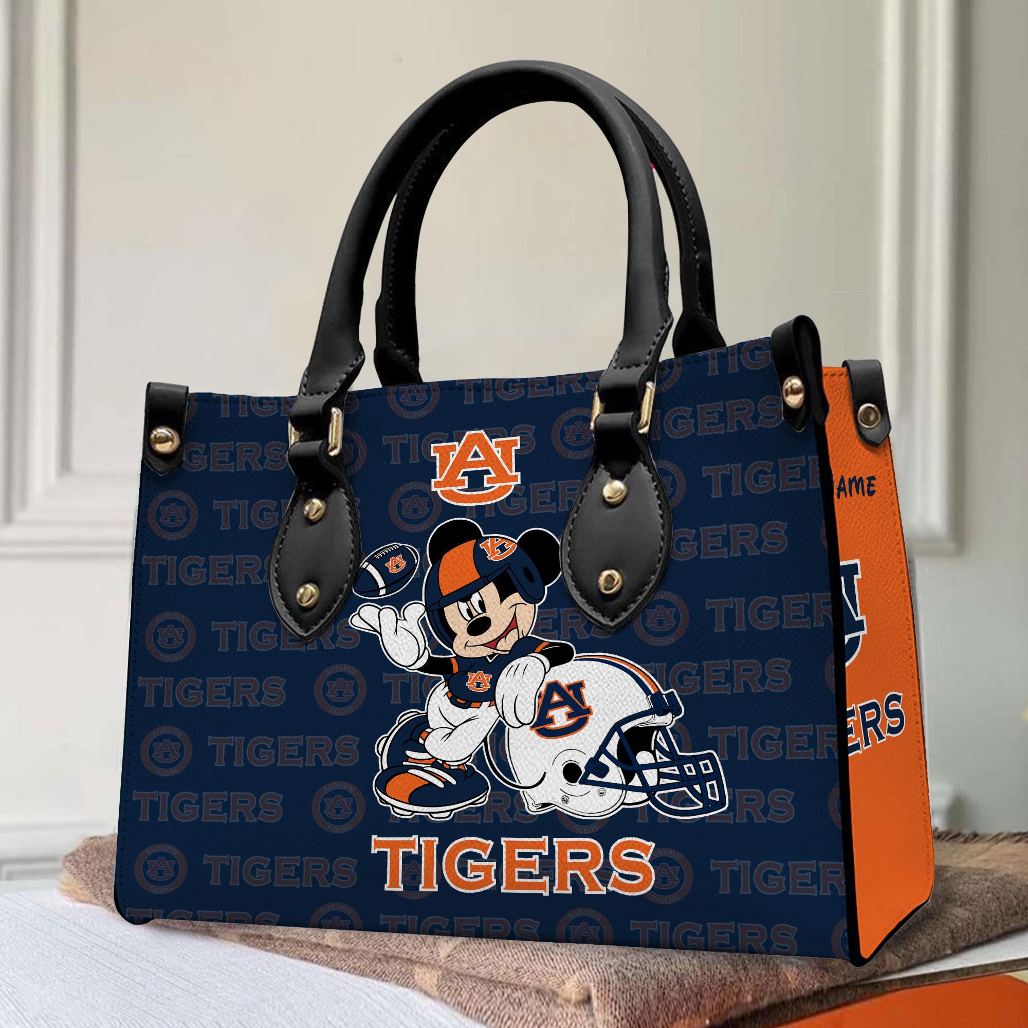Auburn Tigers Mickey Premium Leather Handbag For Women