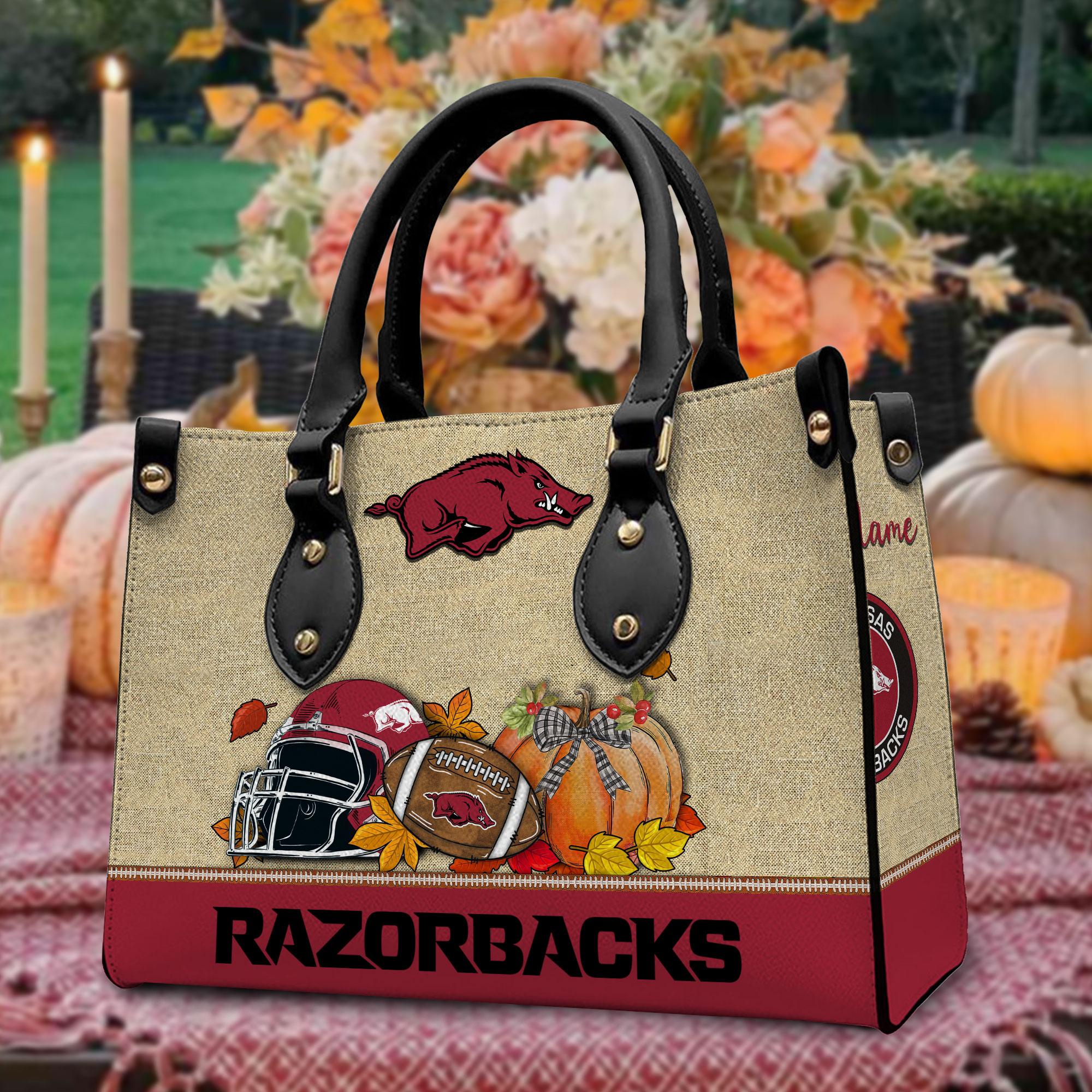 Arkansas Razorbacks Autumn 2025 Leather Handbag For Women