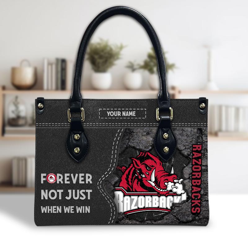 Arkansas Razorbacks 2025 Forever Not Just When We Win For Attractive & Light Pu Leather, Comfortable To Wear Leather Handbag For Women
