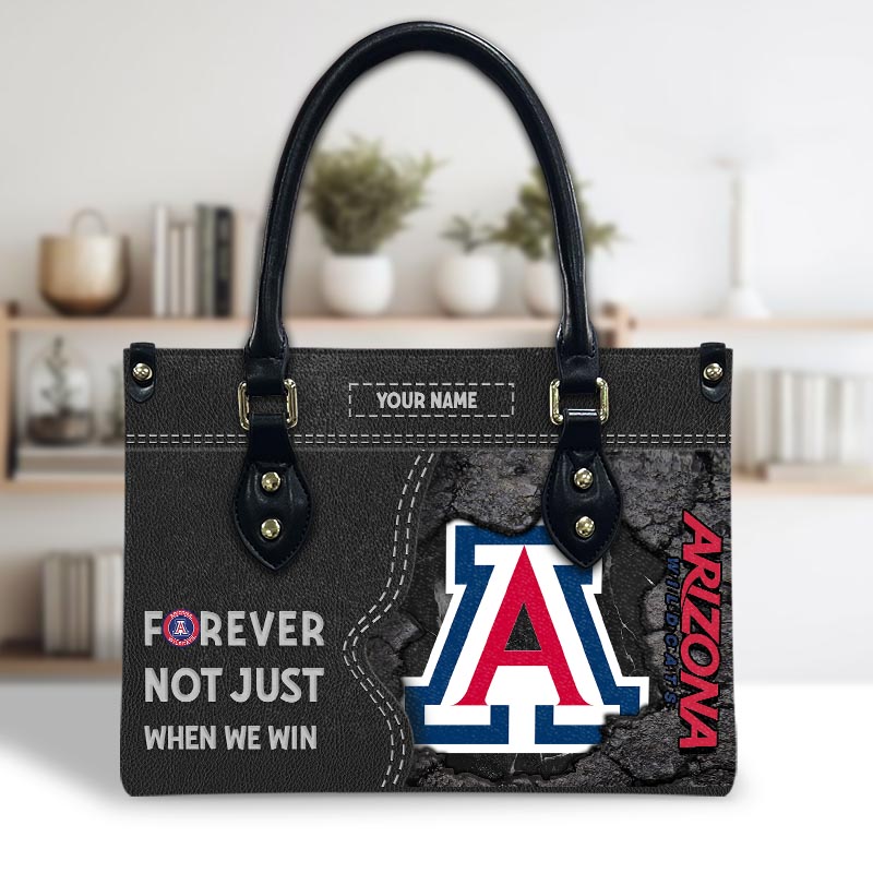 Arizona Wildcats 2025 Forever Not Just When We Win For Business & Corporate Style Accessories For Women Leather Handbag