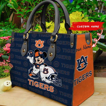 Auburn Tigers Mickey Premium Leather Handbag For Women