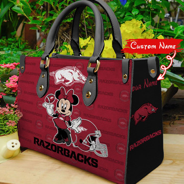 Arkansas Razorbacks Minnie Leather Handbag For Women