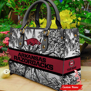 Arkansas Razorbacks Leather Handbag For Women