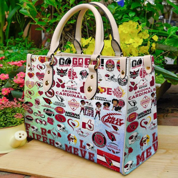 Arizona Cardinals Geometric Pattern Women Leather Handbag