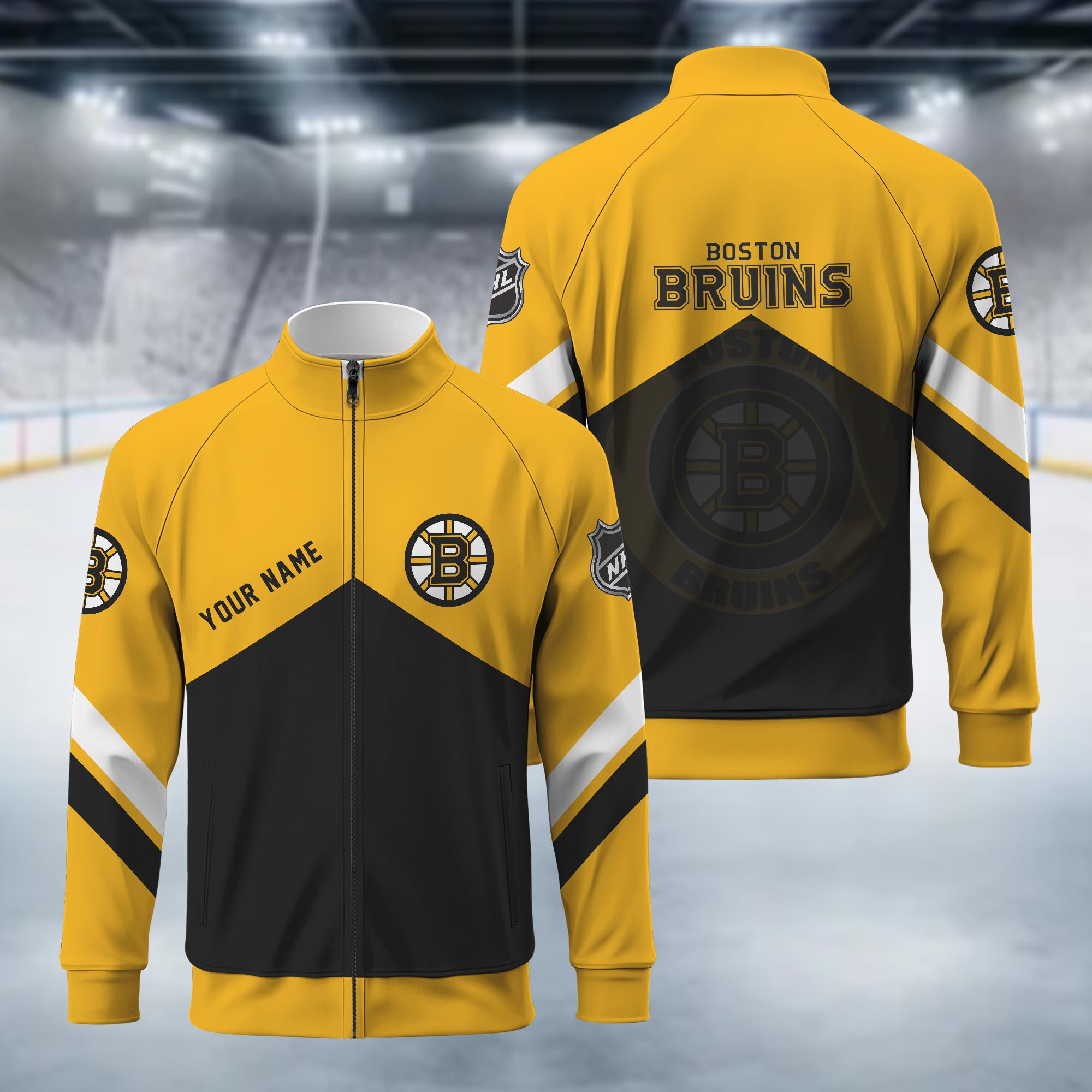 Boston Bruins Standing Neck Zipper Jacket