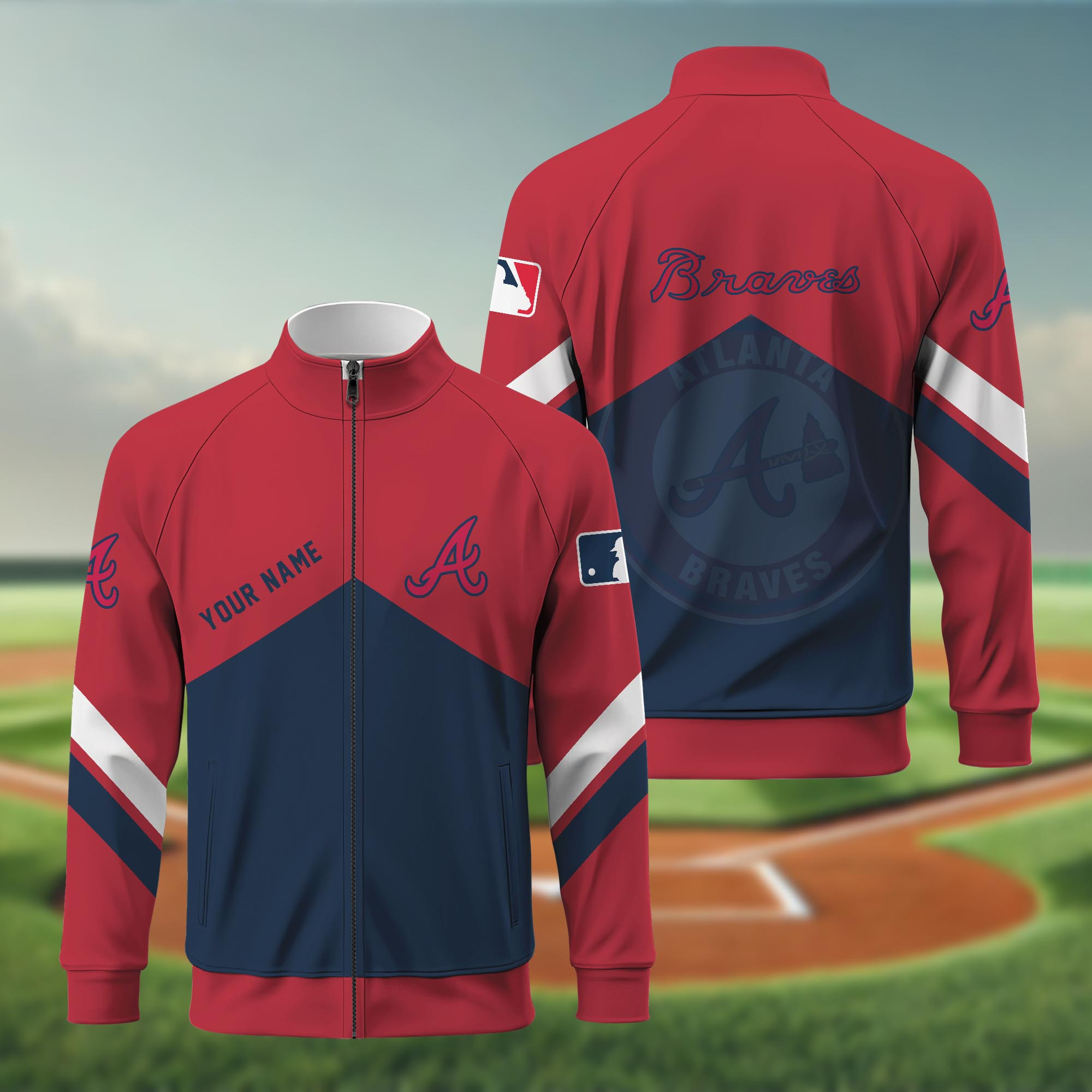 Atlanta Braves Standing Neck Zipper Jacket