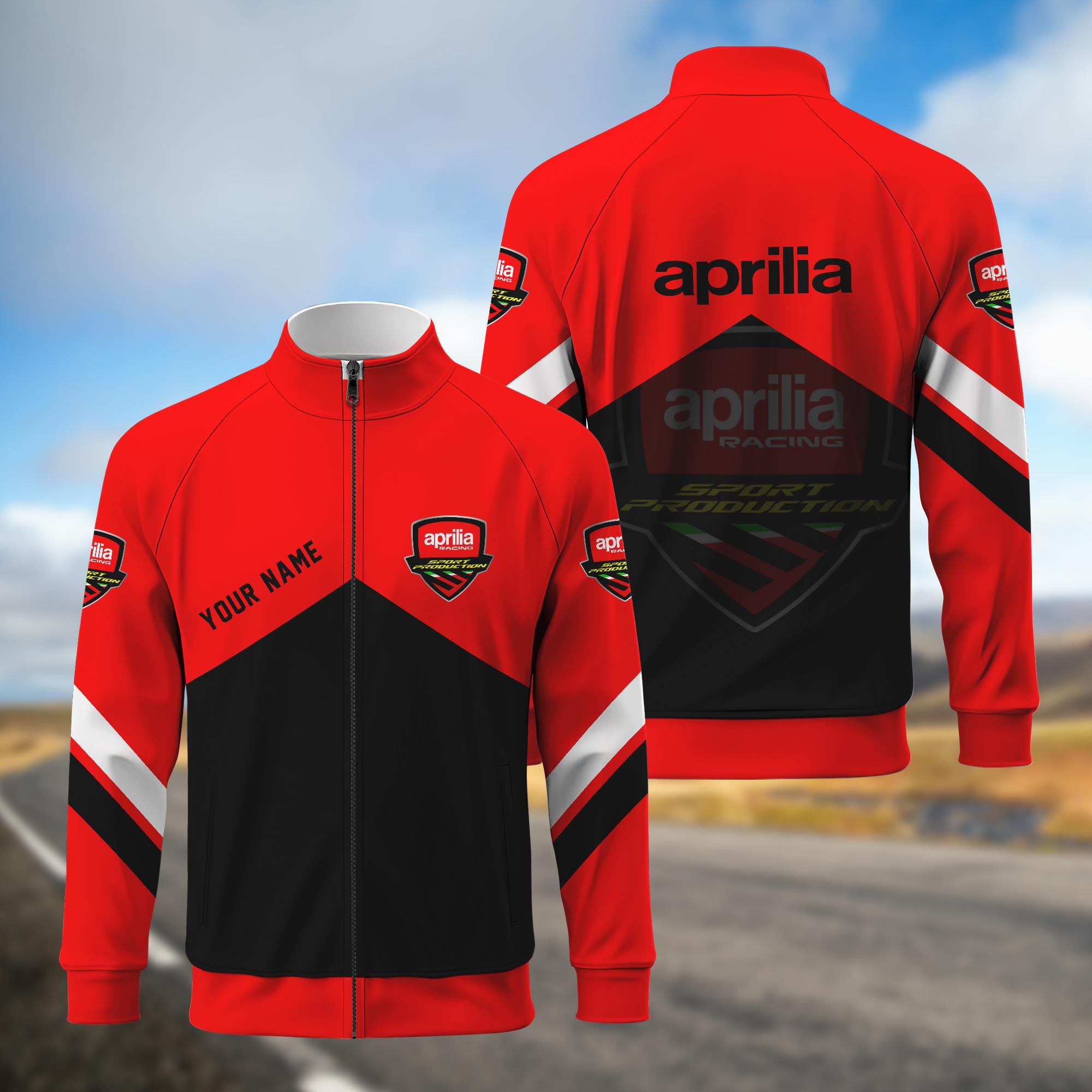 Aprilia Standing Neck Zipper Jacket