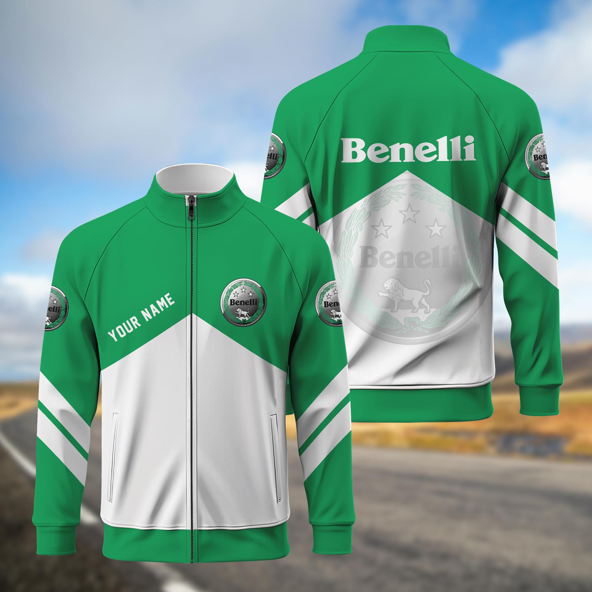 Benelli Standing Neck Zipper Jacket