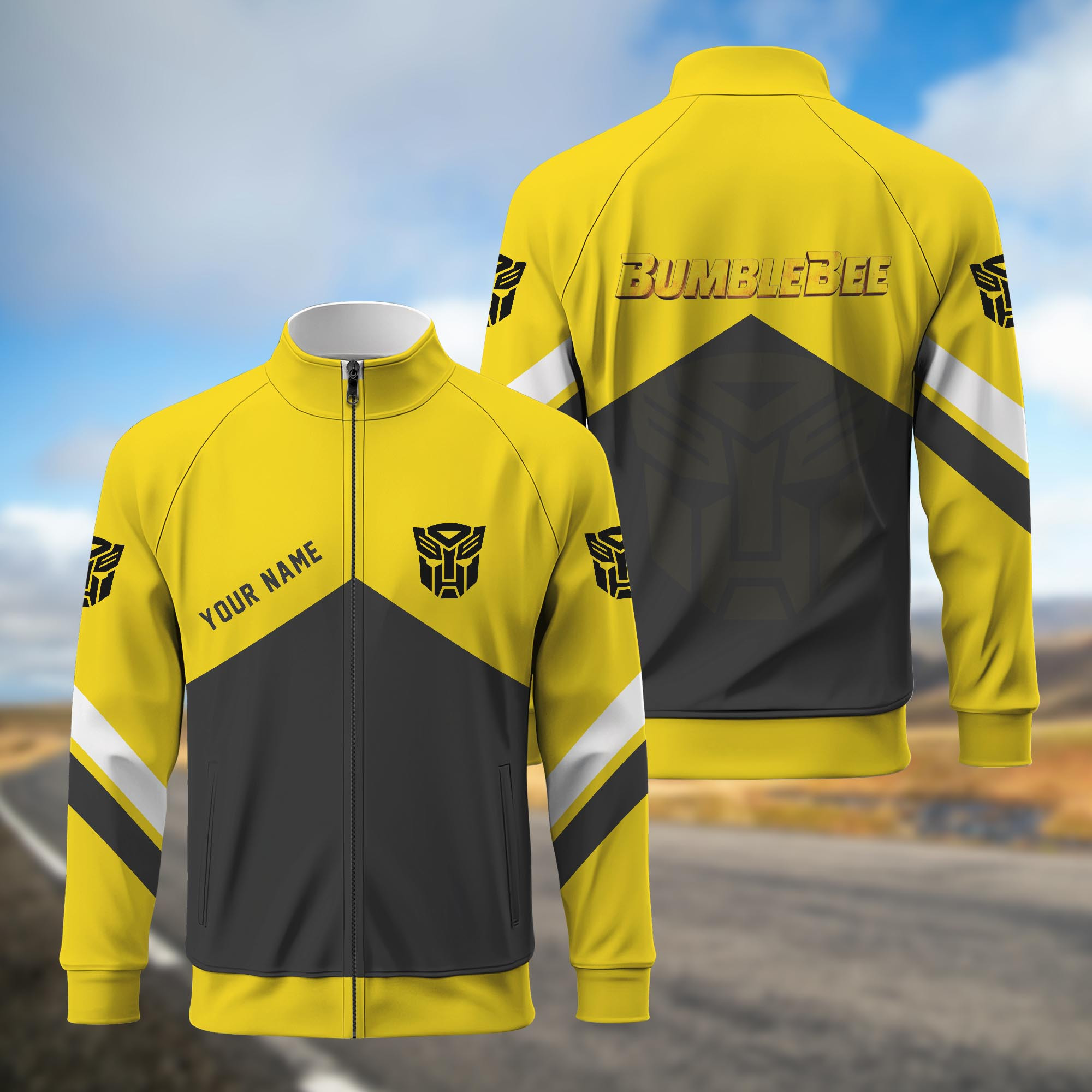 Bumblebee Standing Neck Zipper Jacket