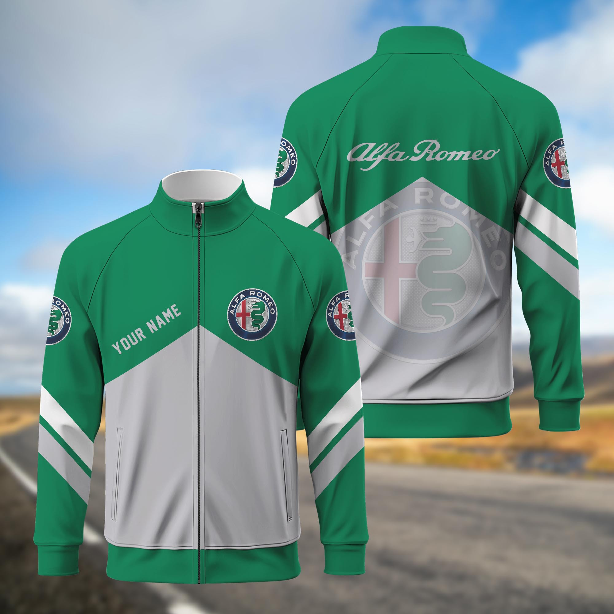 Alfa Romeo Standing Neck Zipper Jacket