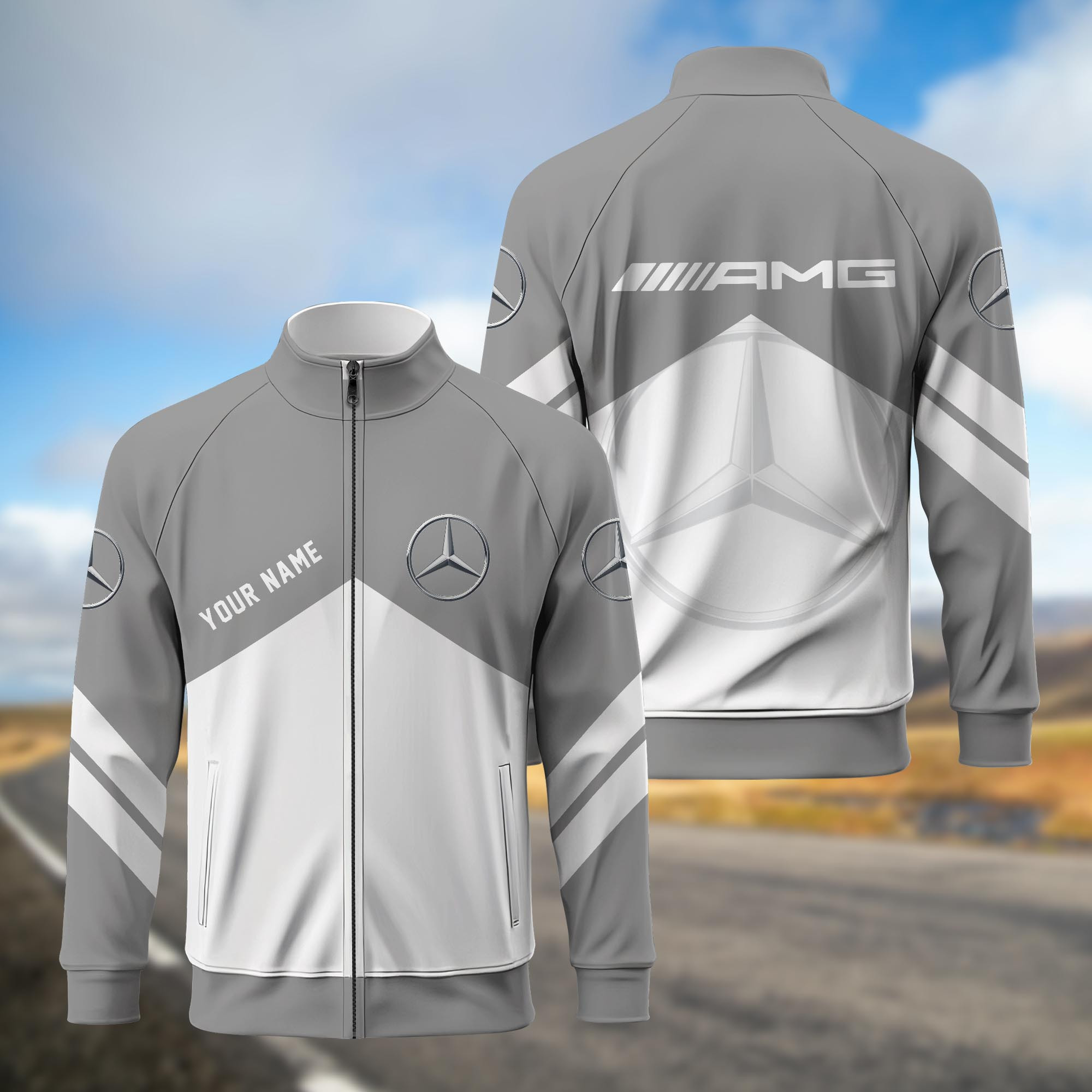 AMG Standing Neck Zipper Jacket