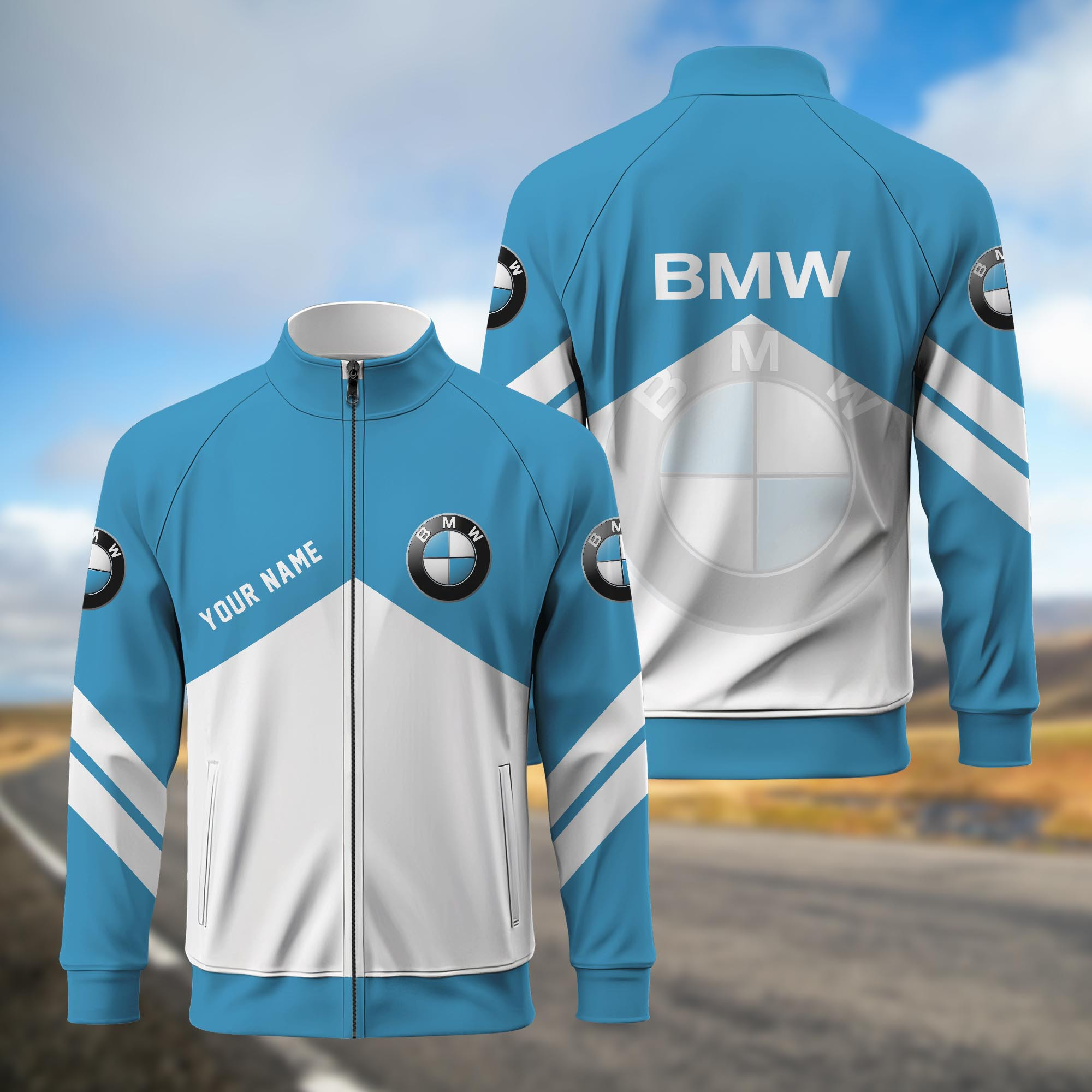 BMW Standing Neck Zipper Jacket