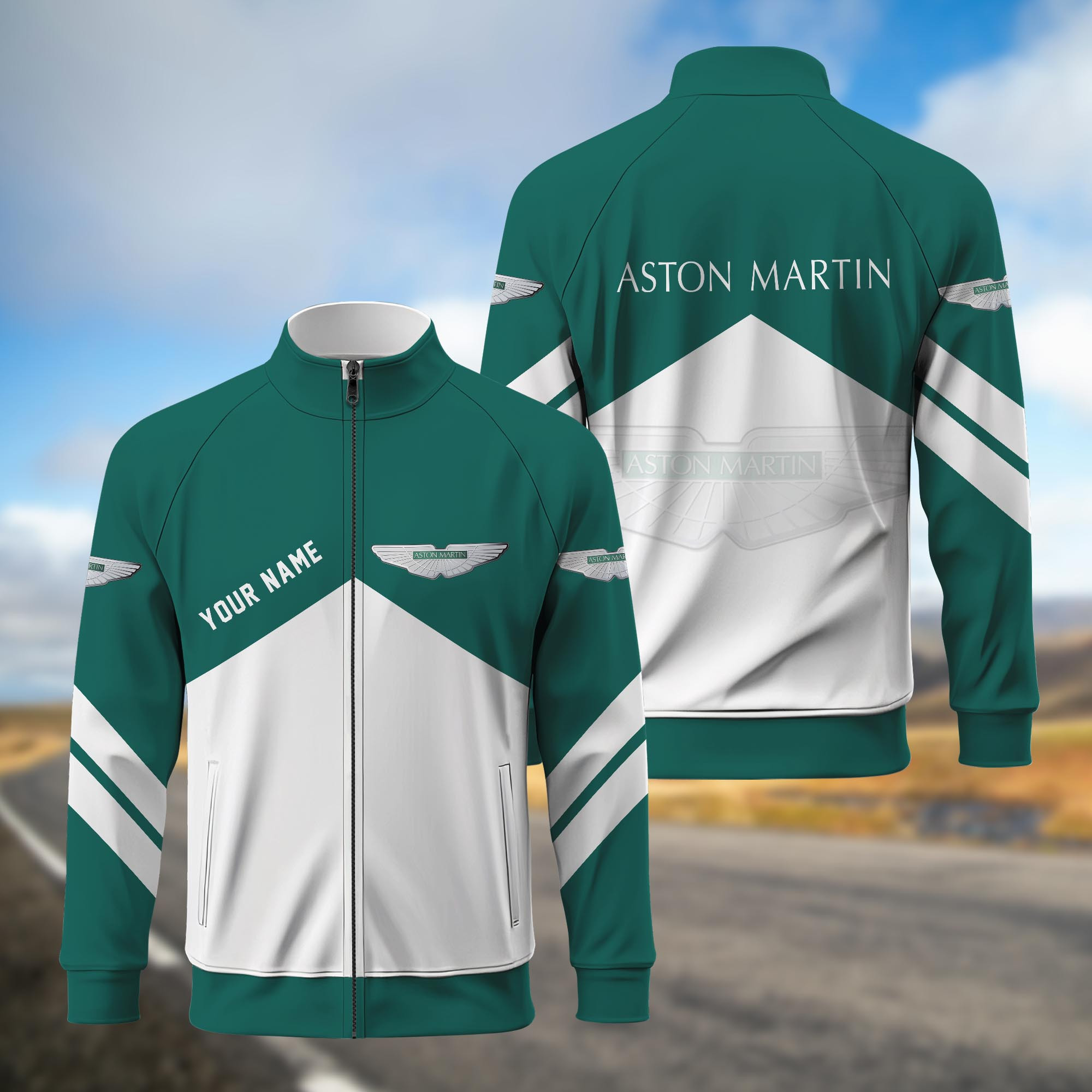 Aston-Martin Standing Neck Zipper Jacket