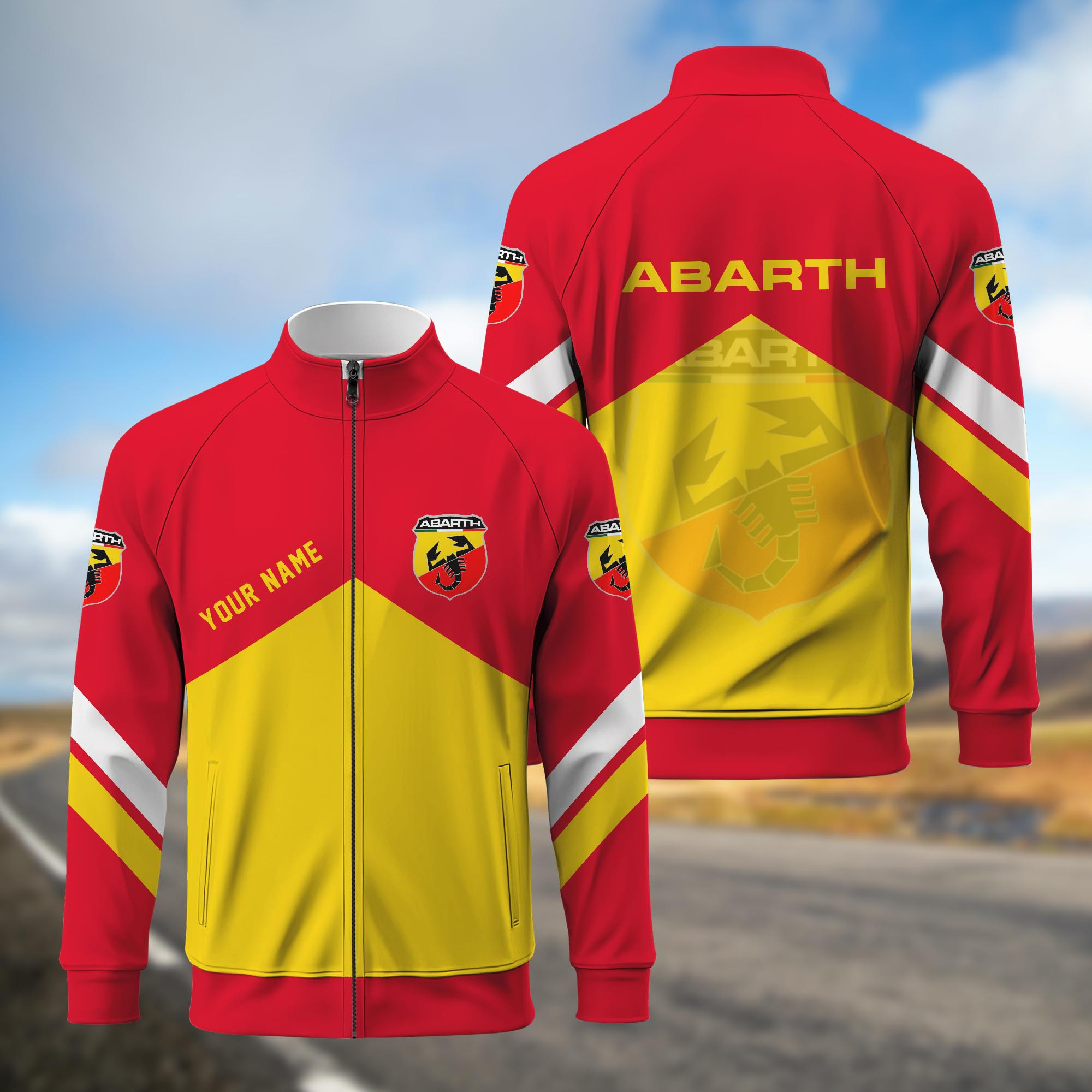 Abarth Standing Neck Zipper Jacket