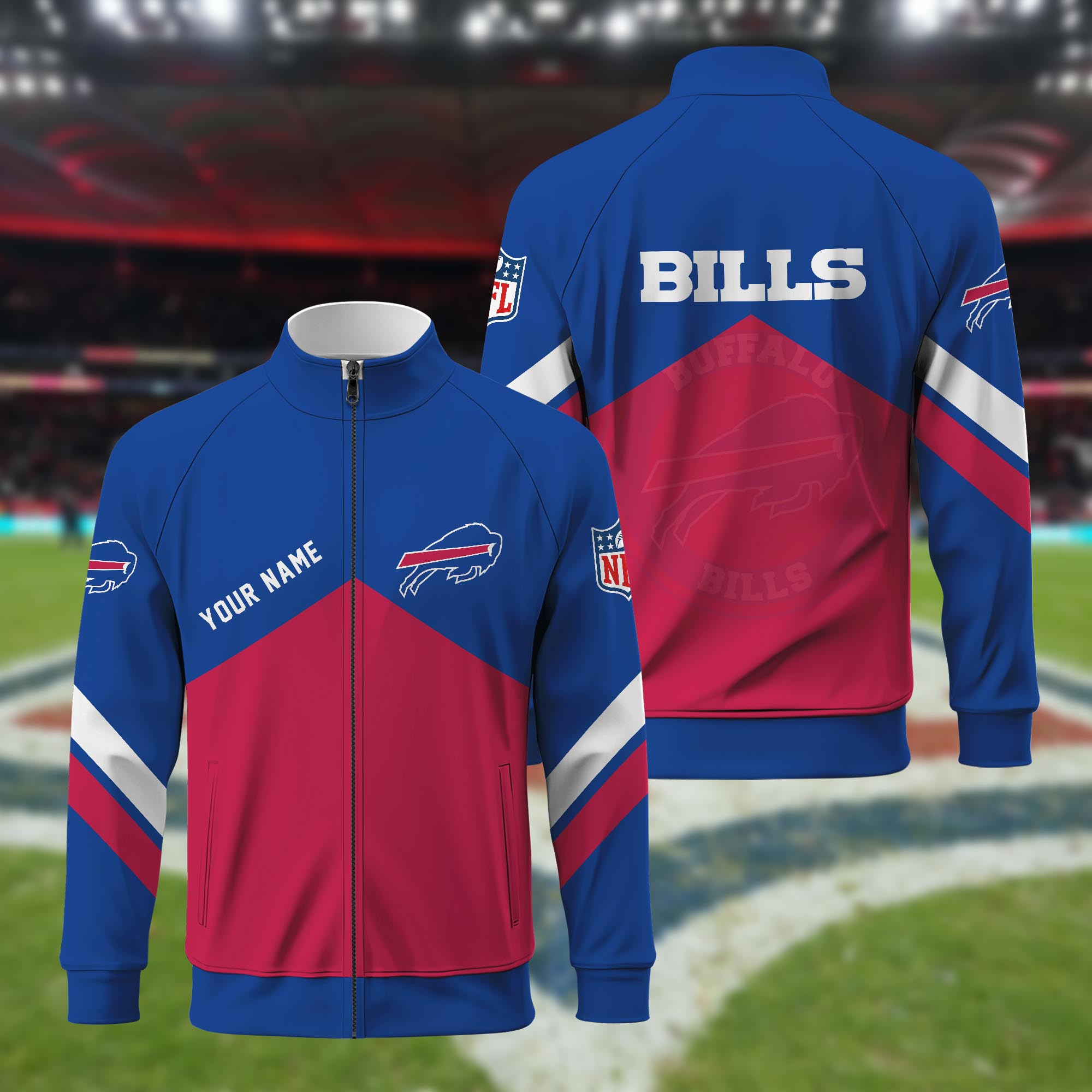 Buffalo Bills Custom Standing Neck Zipper Jacket