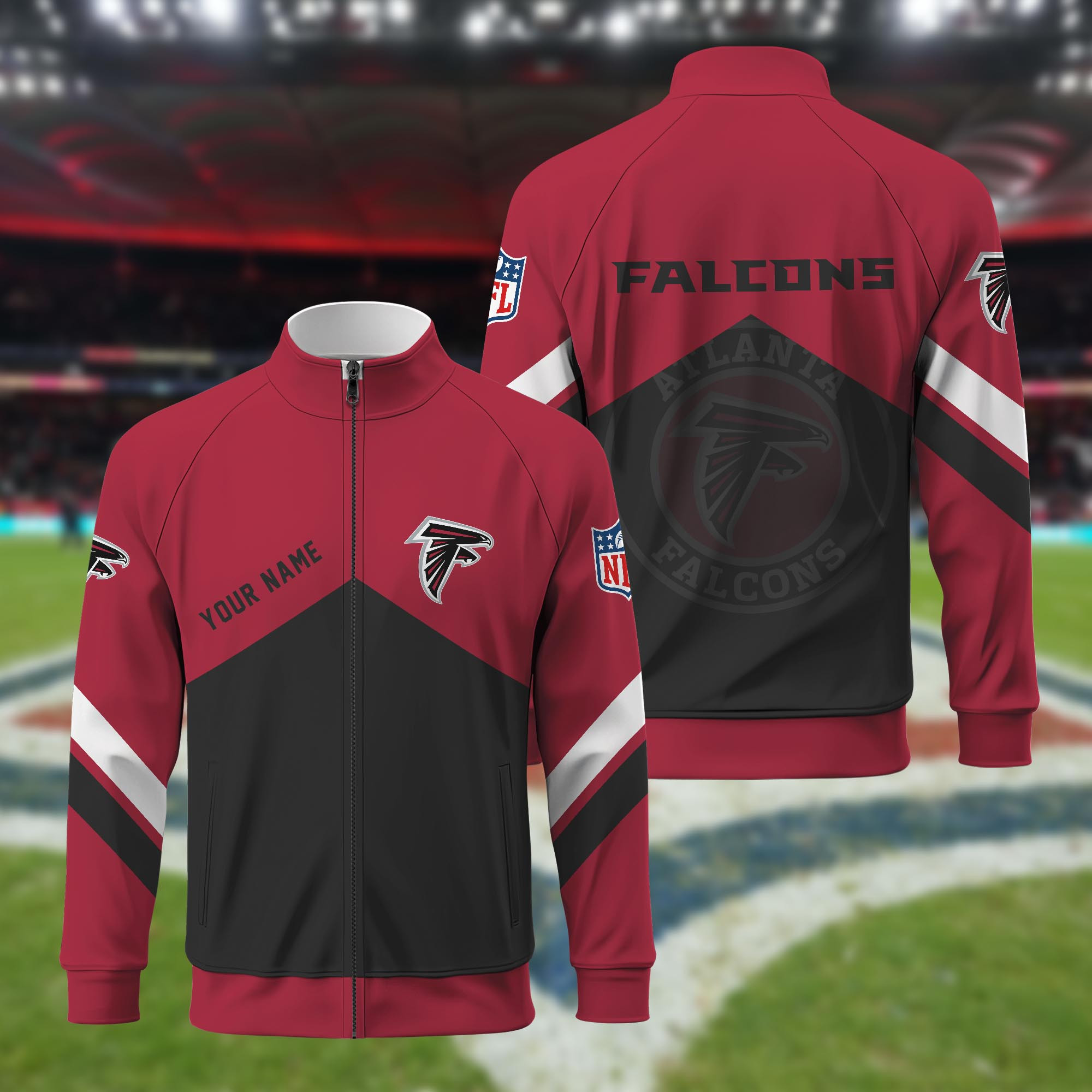 Atlanta Falcons Custom Standing Neck Zipper Jacket