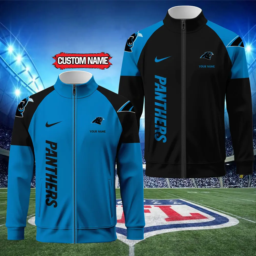 Carolina Panthers Standing Neck Zipper Jacket