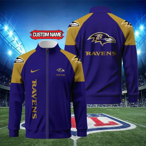 Baltimore Ravens Standing Neck Zipper Jacket For Men
