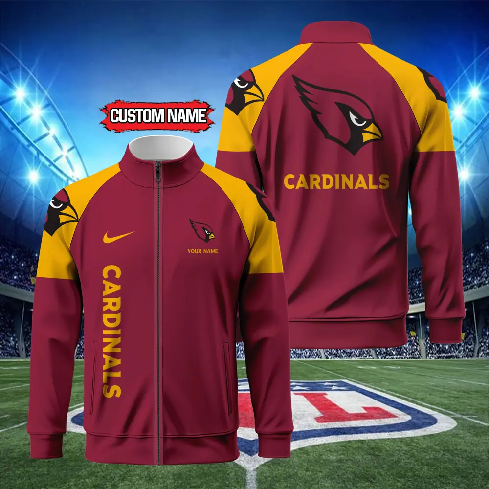 Arizona Cardinals Standing Neck Zipper Jacket For Men