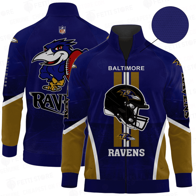 Baltimore Ravens National Football League AOP Stand Collar Zipper jacket