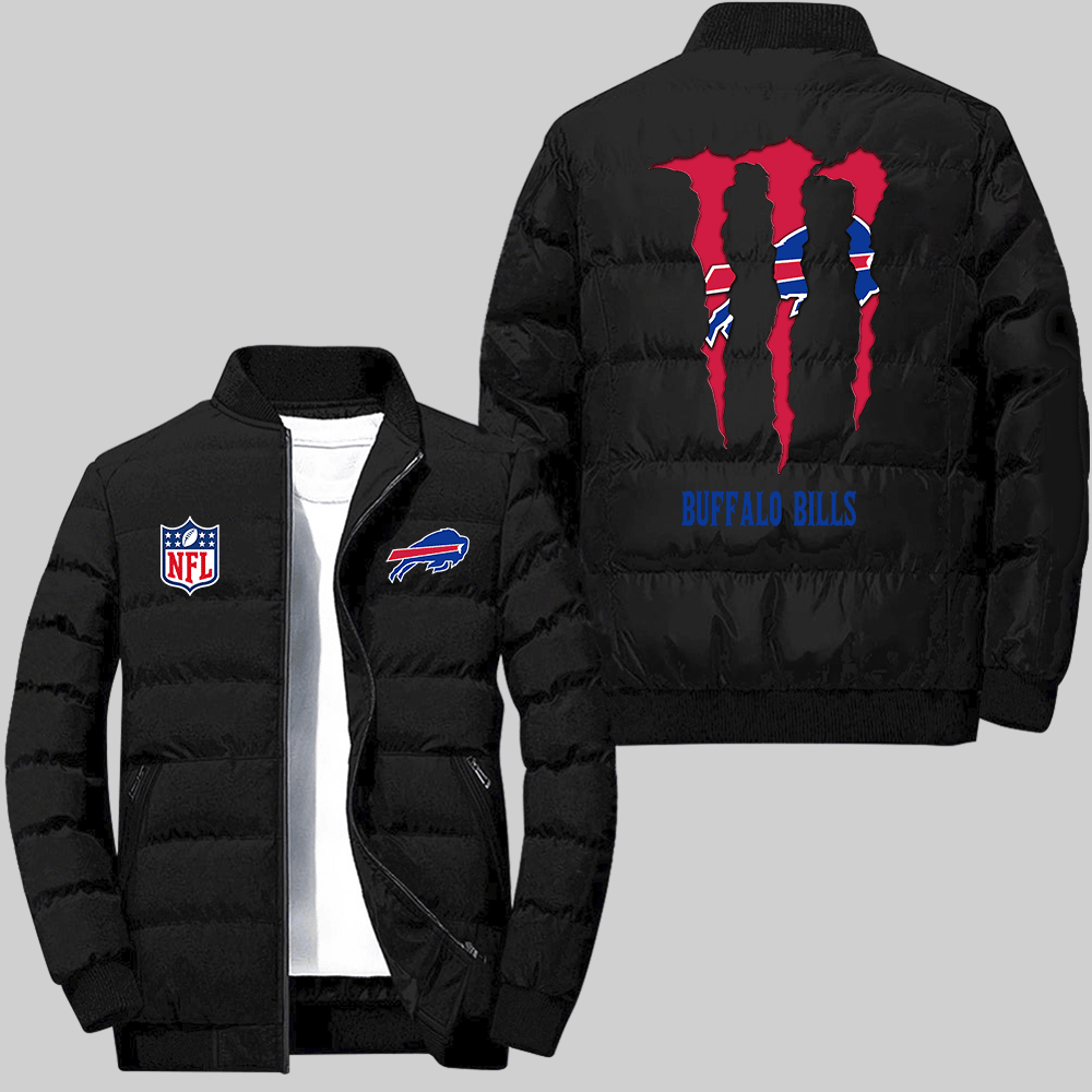 Buffalo Bills NFL Team Logo Black Collar Down Jacket