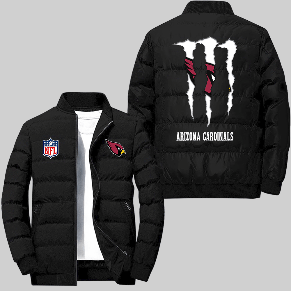 Arizona Cardinals NFL Team Logo Black Collar Down Jacket